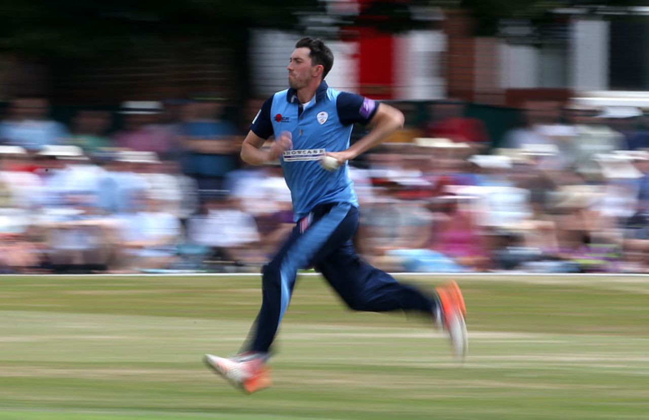 Mark Footitt took two wickets but was expensive, Surrey v Derbyshire, Royal London Cup, Group A, Guildford, August 2, 2015