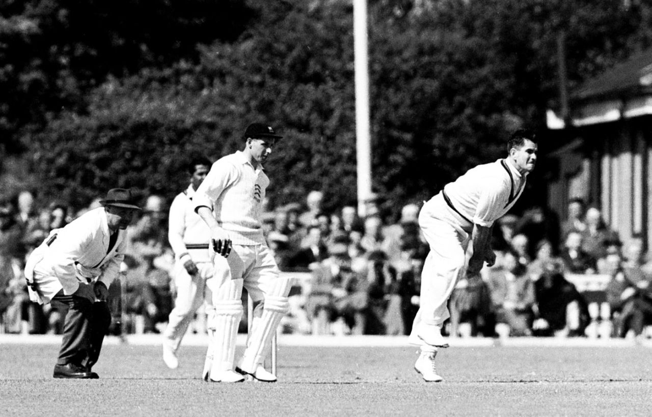 Denis Atkinson took 12 wickets in the tour game, Essex v West Indies, 1st day, Ilford, May 11, 1957