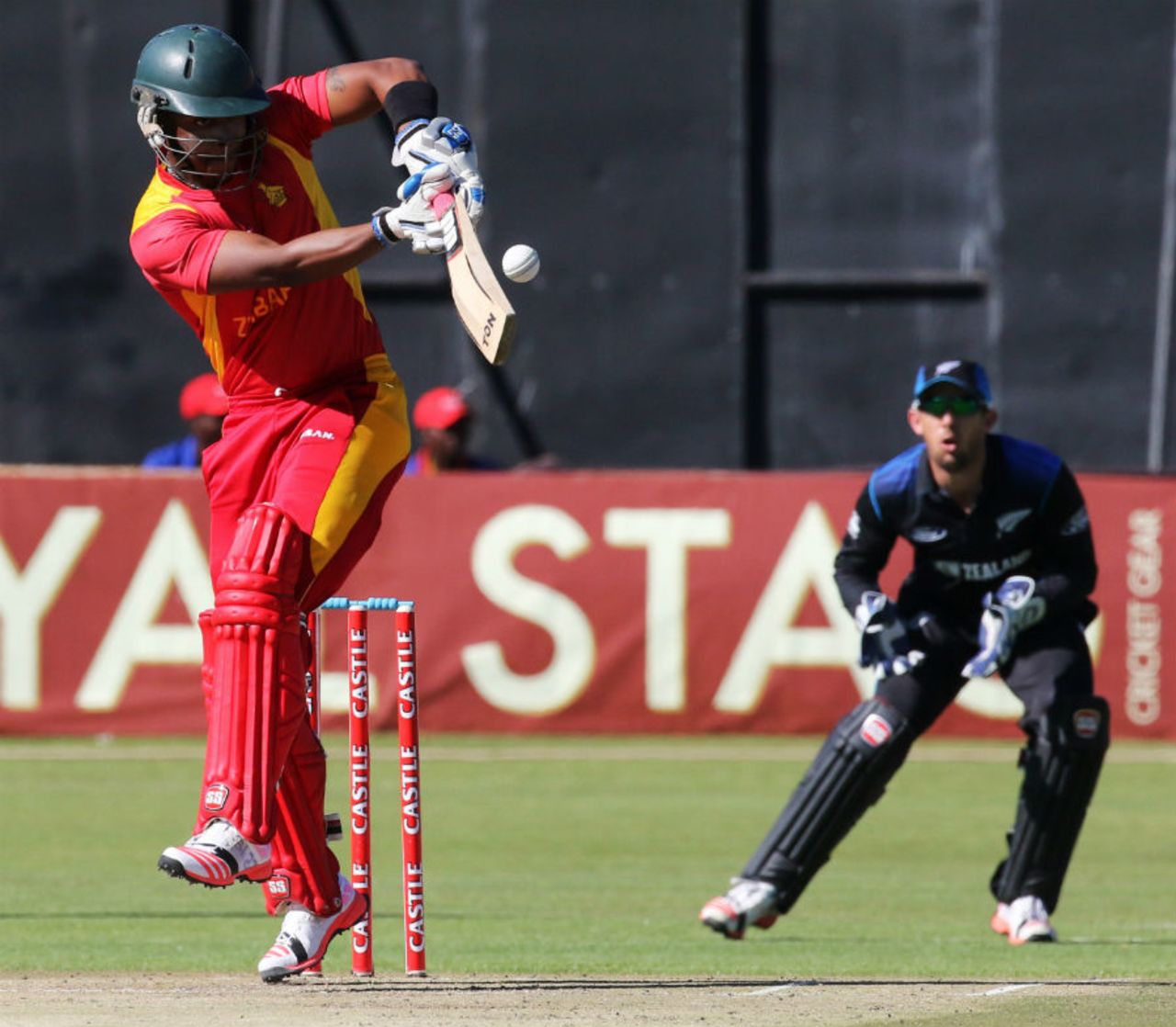 Chamu Chibhabha plays it off his hips, Zimbabwe v New Zealand, 2nd ODI, Harare, August 4, 2015