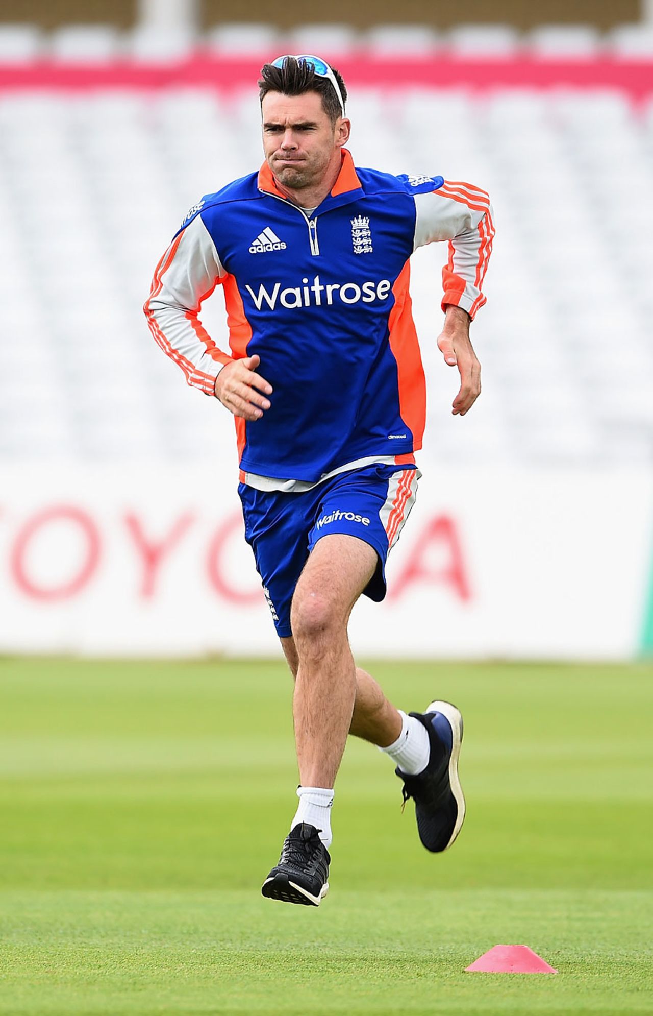 James Anderson does some fitness work, Trent Bridge, August 4, 2015