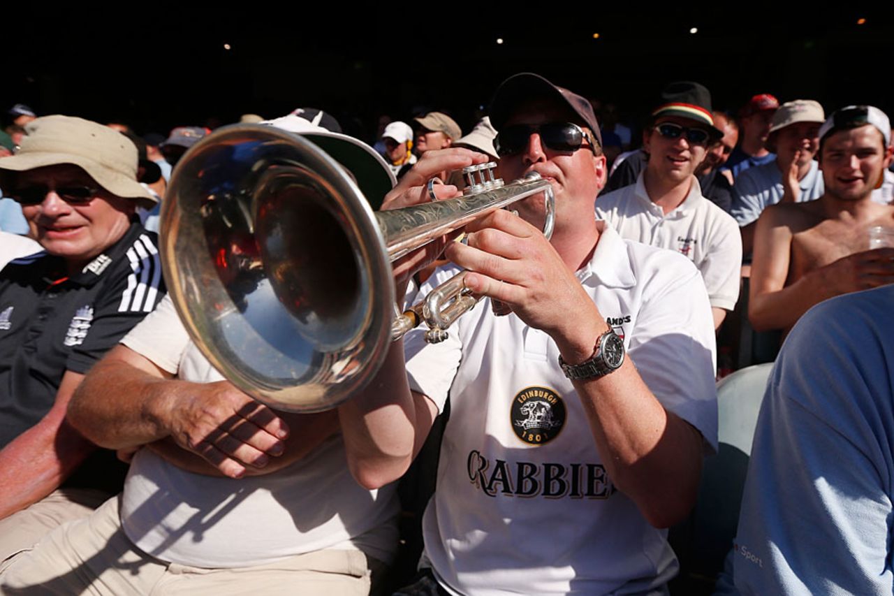 The Barmy Army trumpeter Billy Cooper, Australia v England, 4th Test, Melbourne, December 27, 2013