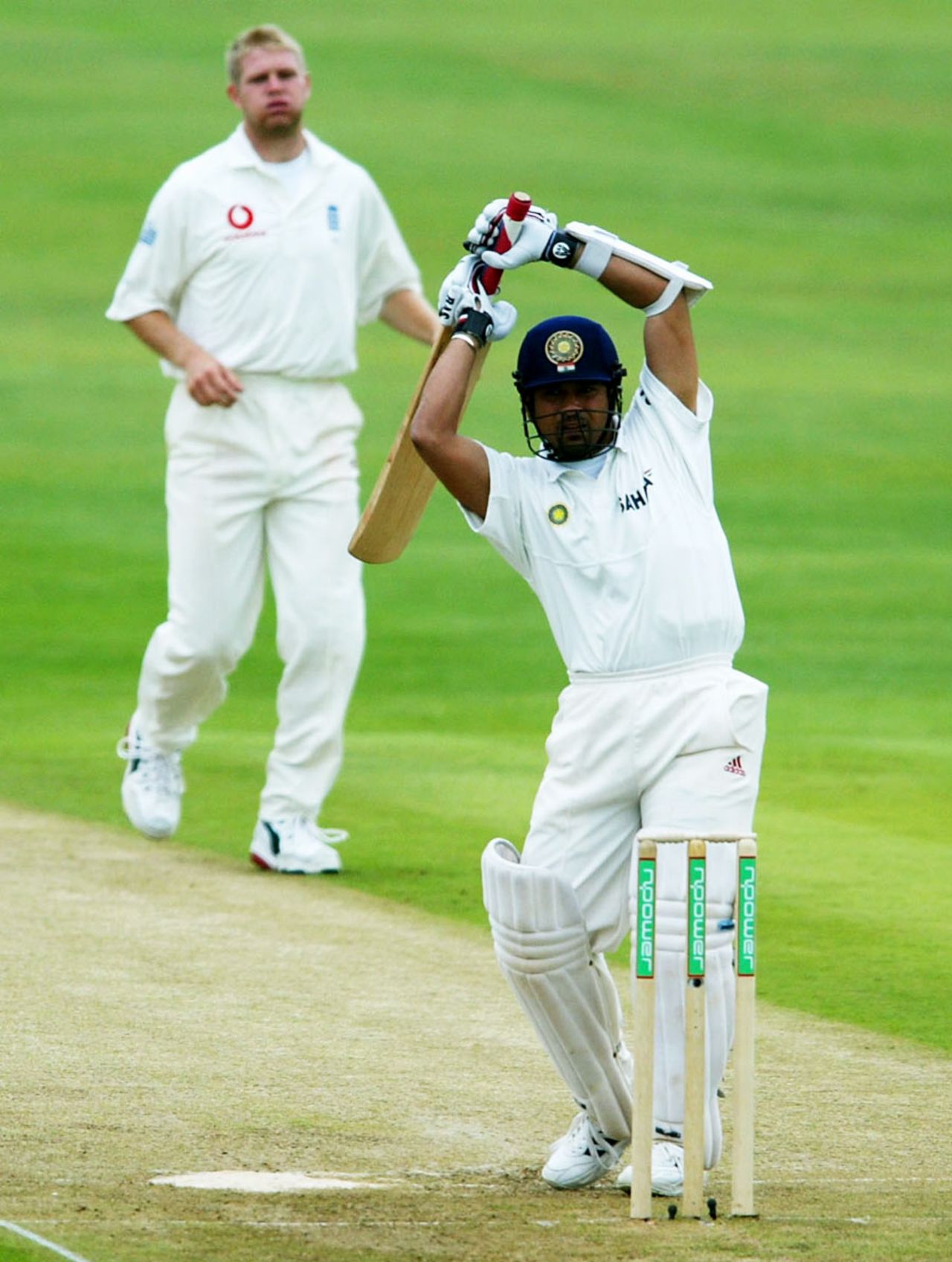 Sachin Tendulkar lets one go, England v India, 3rd Test, Headingley, 2nd day, August 23, 2003