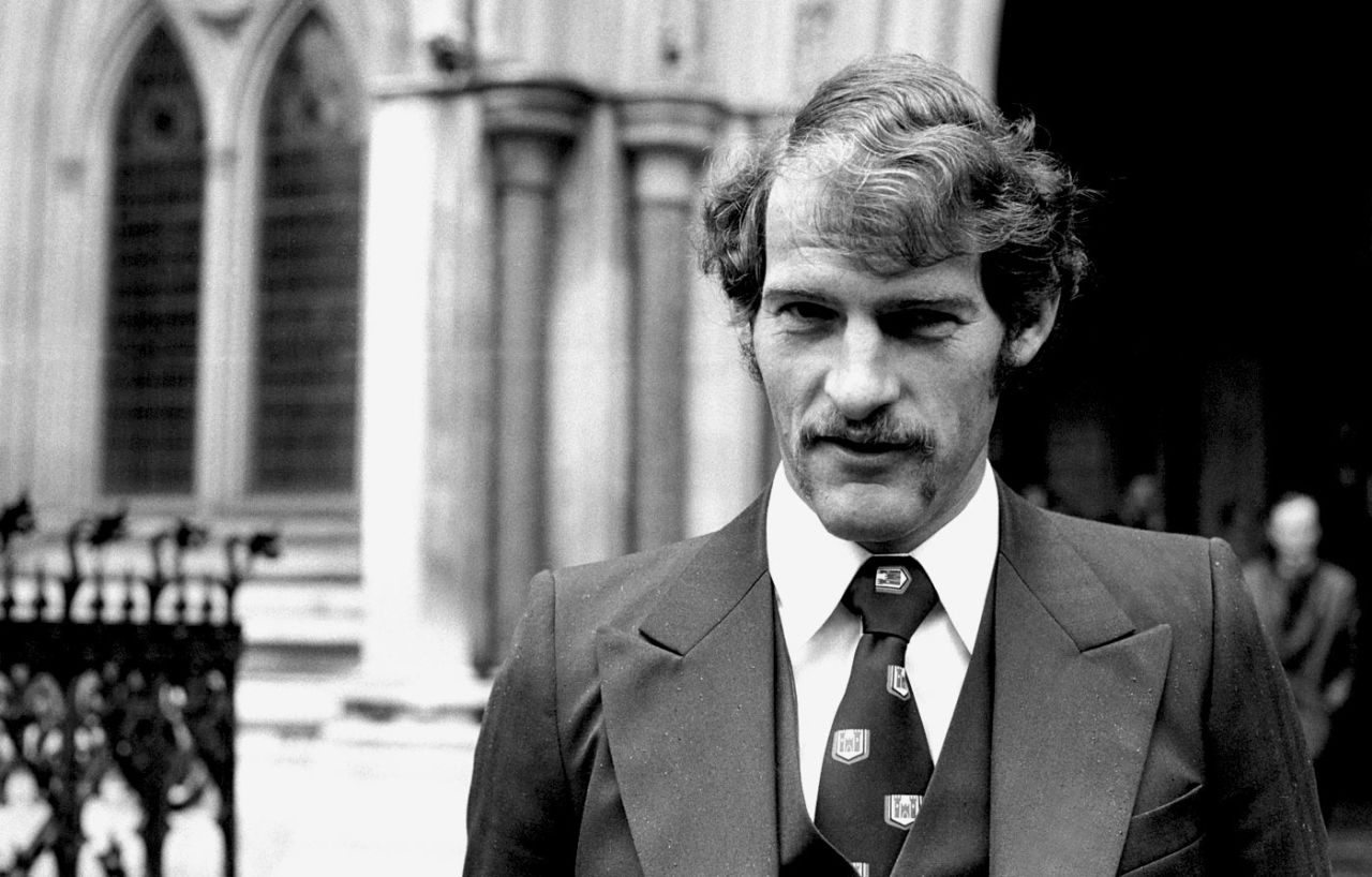 Clive Rice at the High Court in London, where he applied for an injunction that his contract with Nottinghamshire County Cricket Club is still valid. Nottsingahmshire terminated his contract after he announced that he had joined Kerry Packer, May 2, 1978