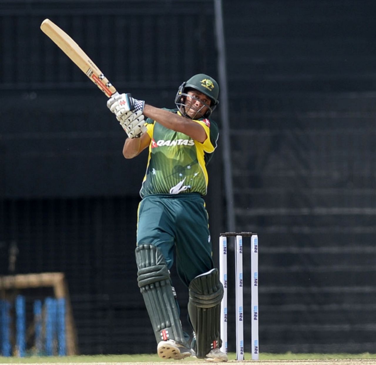 Usman Khawaja flays the ball, Australia A v South Africa A, 1st match, August 5, 2015, Chennai