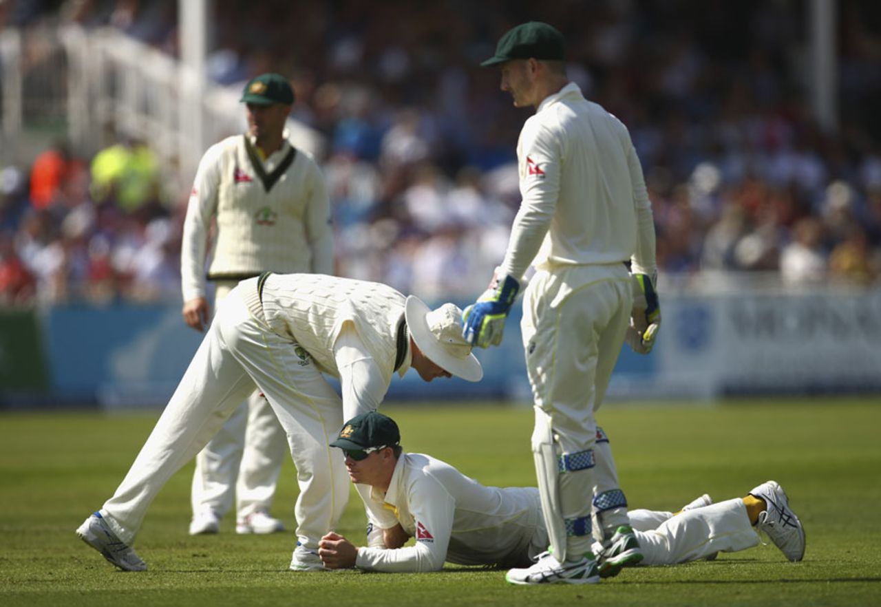 Steven Smith could not grab an edge from Alastair Cook, England v Australia, 4th Investec Test, Trent Bridge, 1st day, August 6, 2015