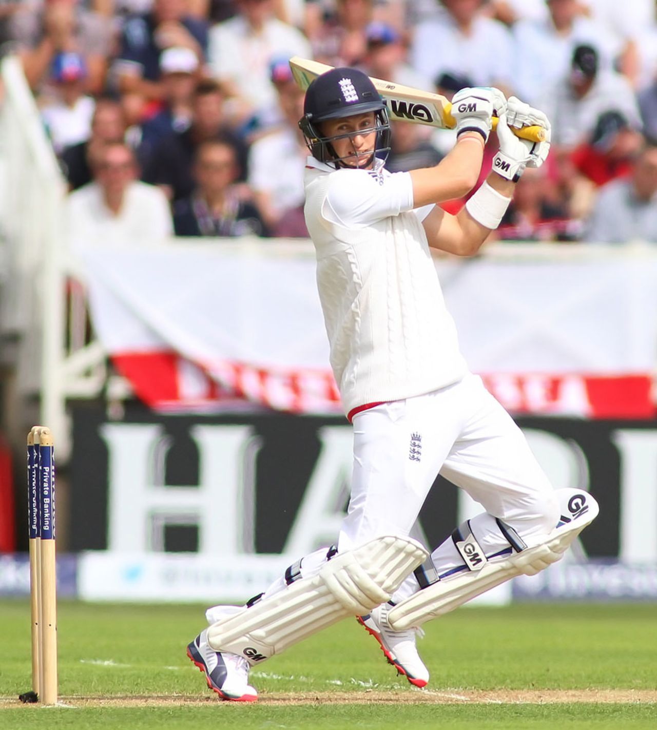 Joe Root cuts on the way to another fifty, England v Australia, 4th Investec Test, Trent Bridge, 1st day, August 6, 2015