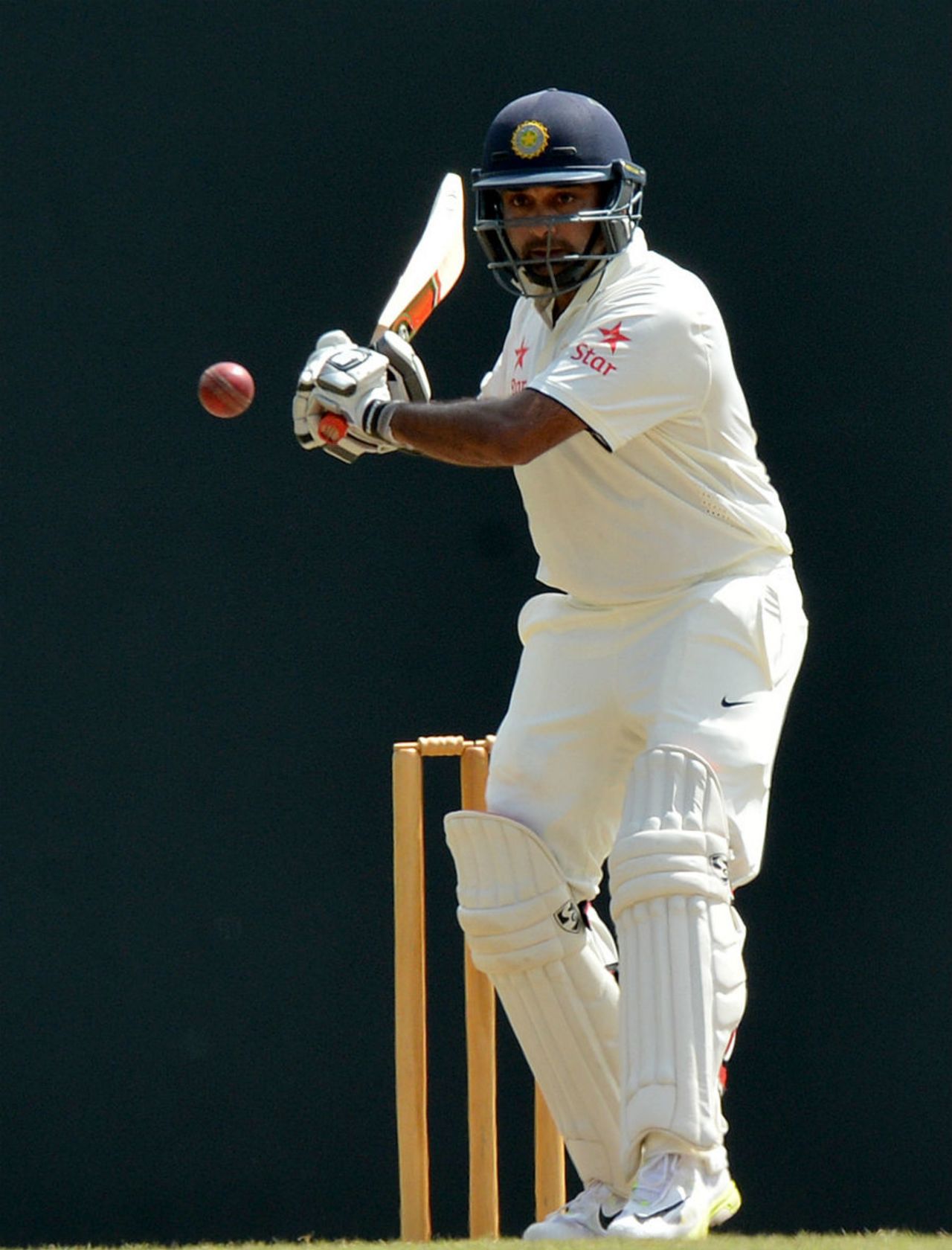 Amit Mishra shapes up to play a short delivery, Sri Lanka Board President's XI v Indians, Colombo, 3rd day, August 8, 2015