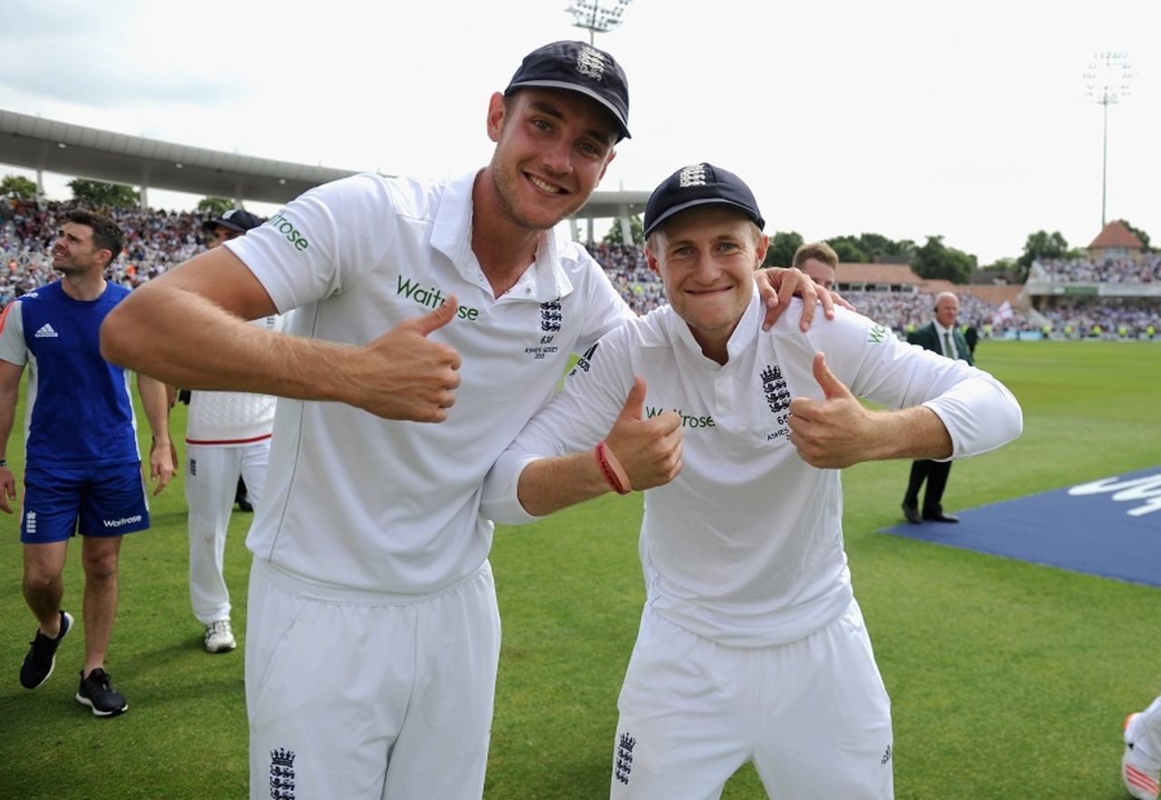 Stuart Broad and Joe Root played key roles in the win, England v Australia, 4th Investec Test, Trent Bridge, 3rd day, August 8, 2015