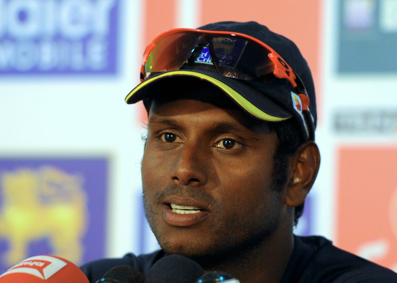 Angelo Mathews speaks at a press conference ahead of the fourth ODI, Sri Lanka v Pakistan, Colombo, July 21, 2015