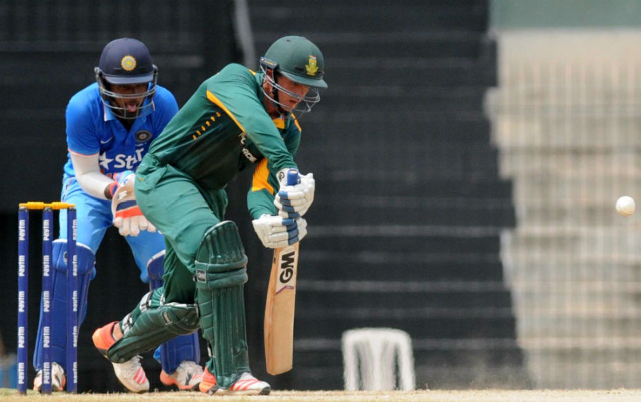 Quinton de Kock struck six sixes and 10 fours for his 99-ball 113, India v South Africa, A-team tri-series, August 13, 2015