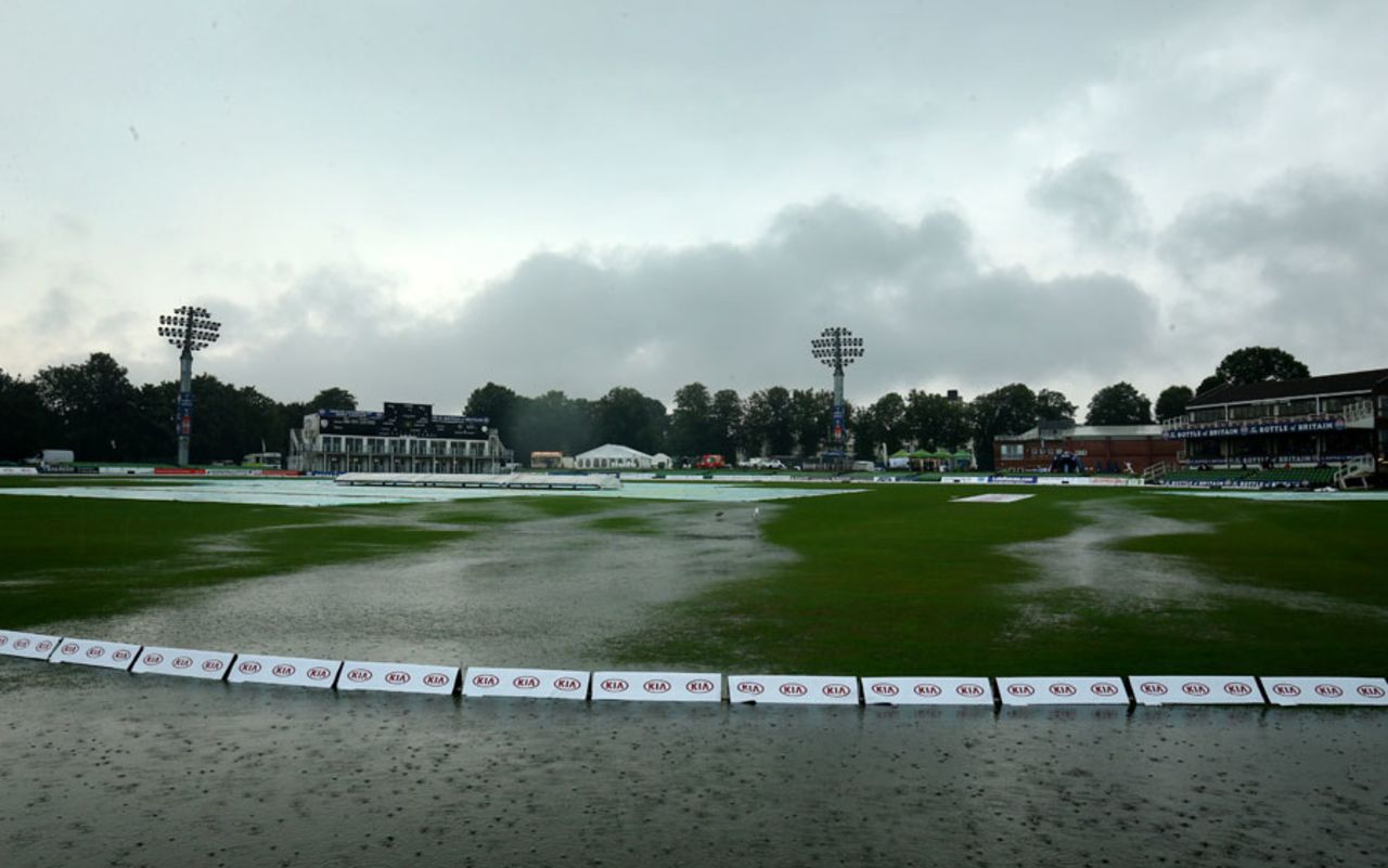 The St Lawrence Ground was flooded early on the third day, England Women v Australia Women, Only Women's Test, Canterbury, 3rd day, August 13, 2015