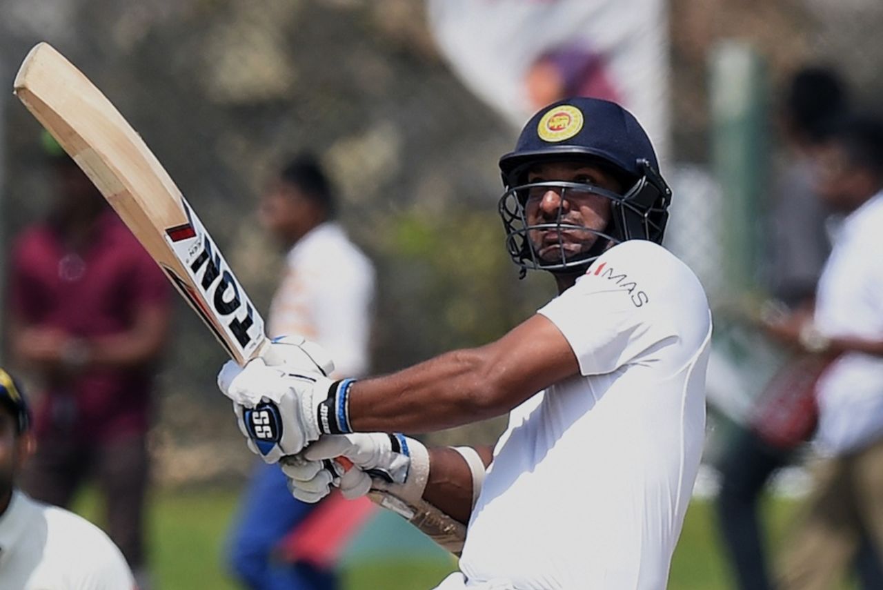 Kumar Sangakkara plays the pull, Sri Lanka v India, 1st Test, Galle, 3rd day, August 14, 2015
