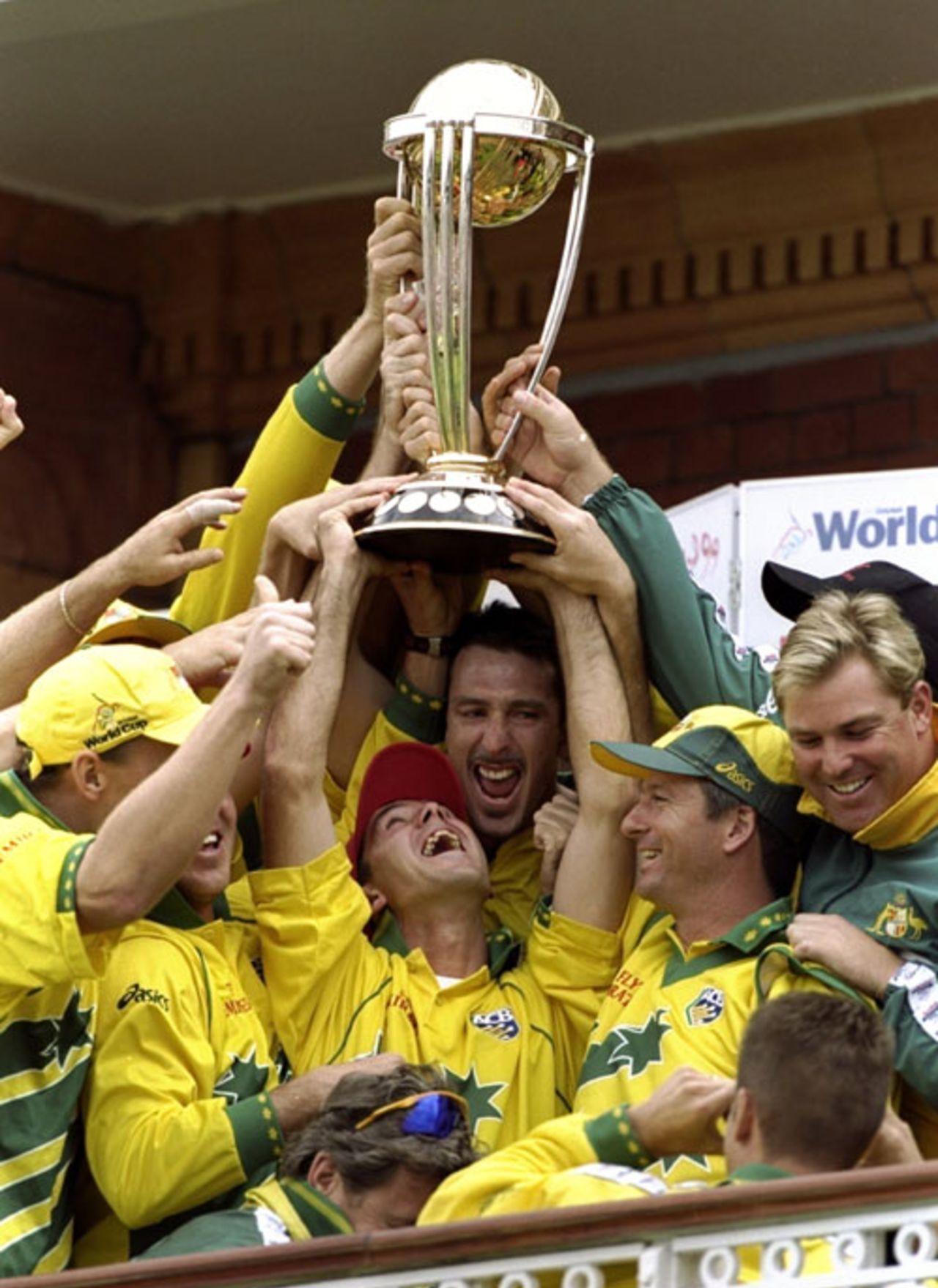 Australia celebrate their World Cup success, June 20, 1999