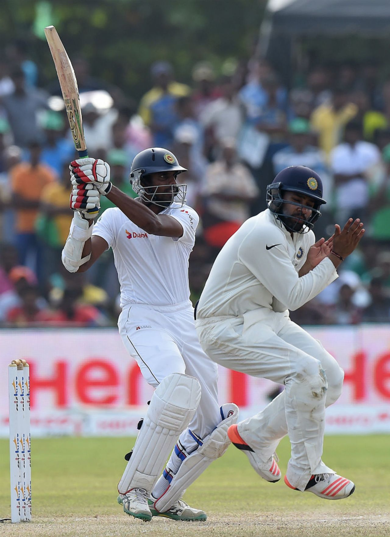 Rohit Sharma gets out of harm's way, Sri Lanka v India, 1st Test, Galle, 3rd day, August 14, 2015