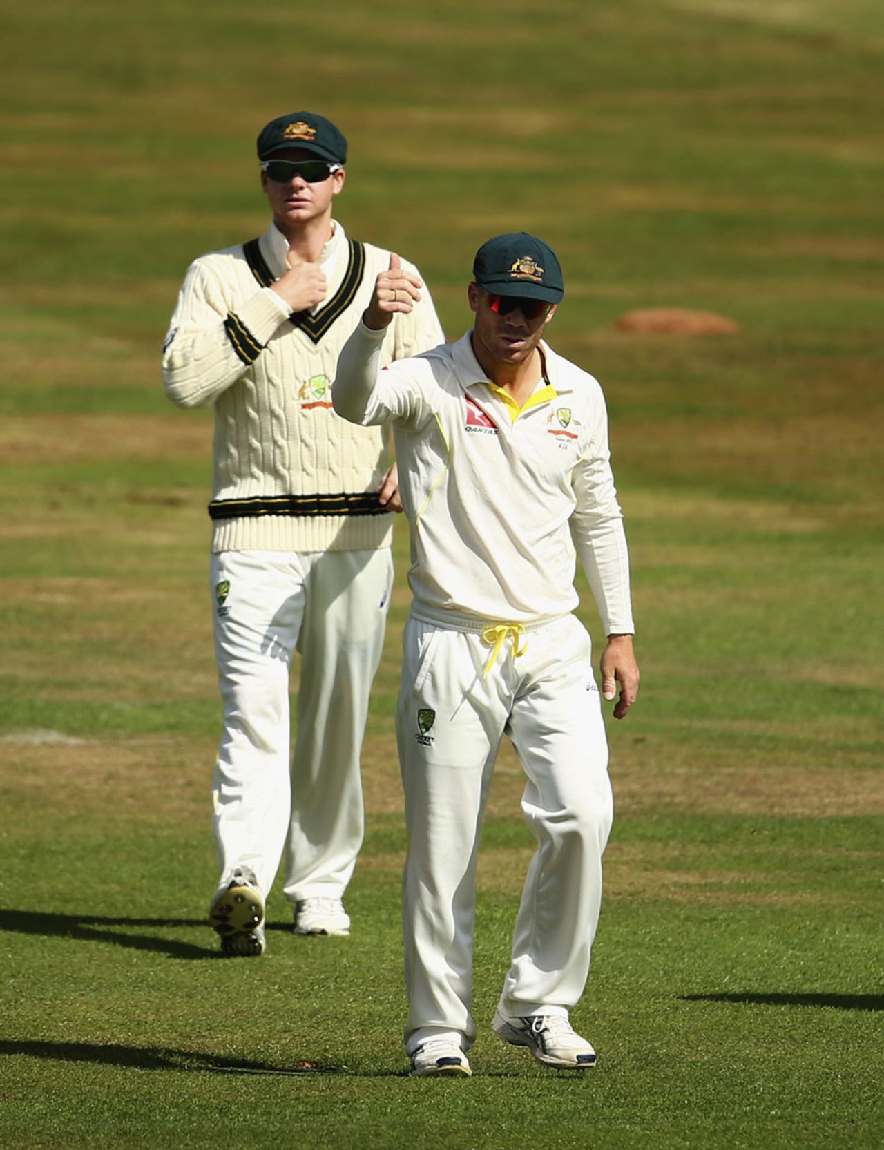 Steven Smith and David Warner took the field as captain and vice-captain, Northamptonshire v Australians, Tour match, Northampton, 2nd day, August 15, 2015