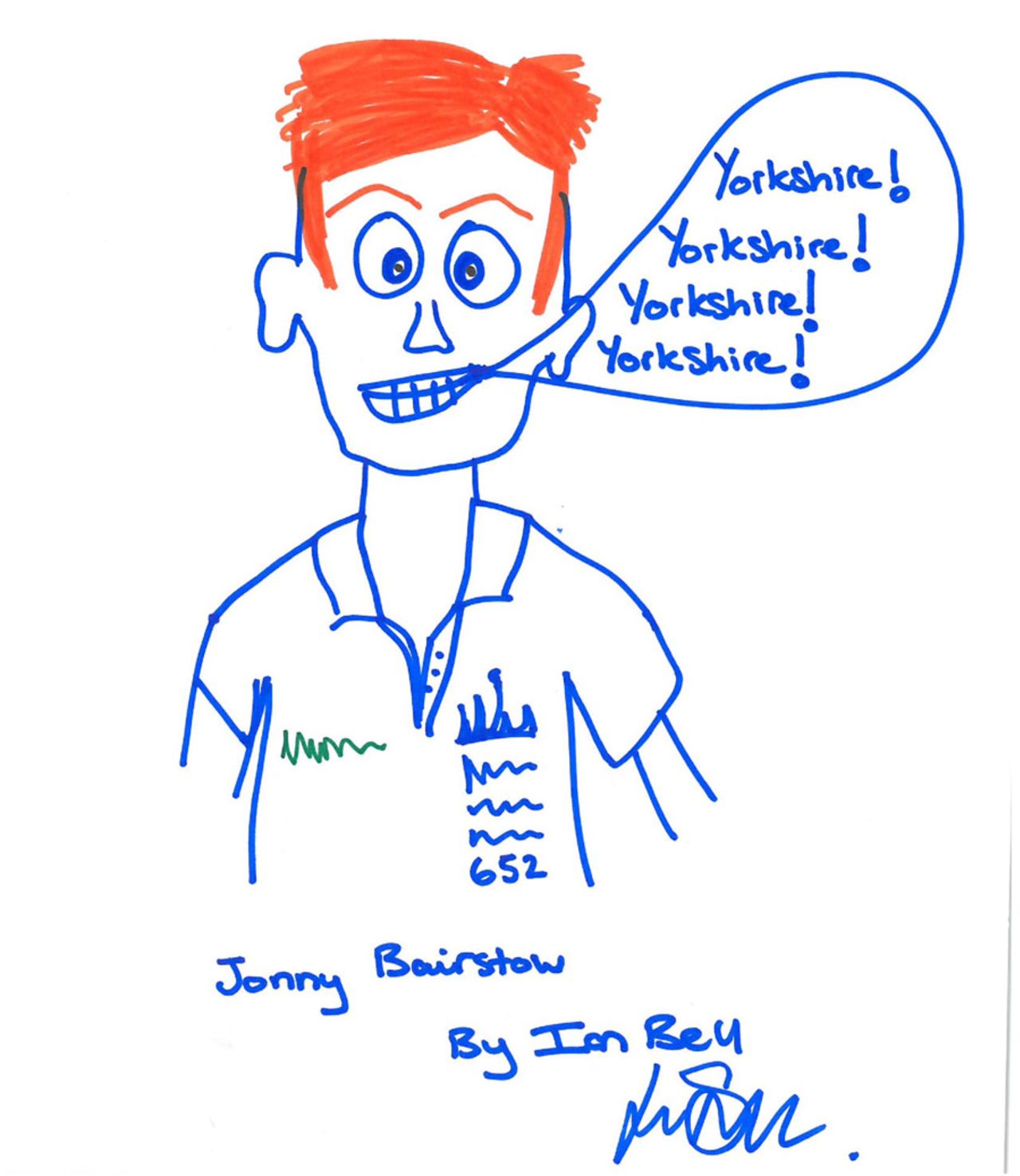 Ian Bell sketches Yorkshire boy Jonny Bairstow