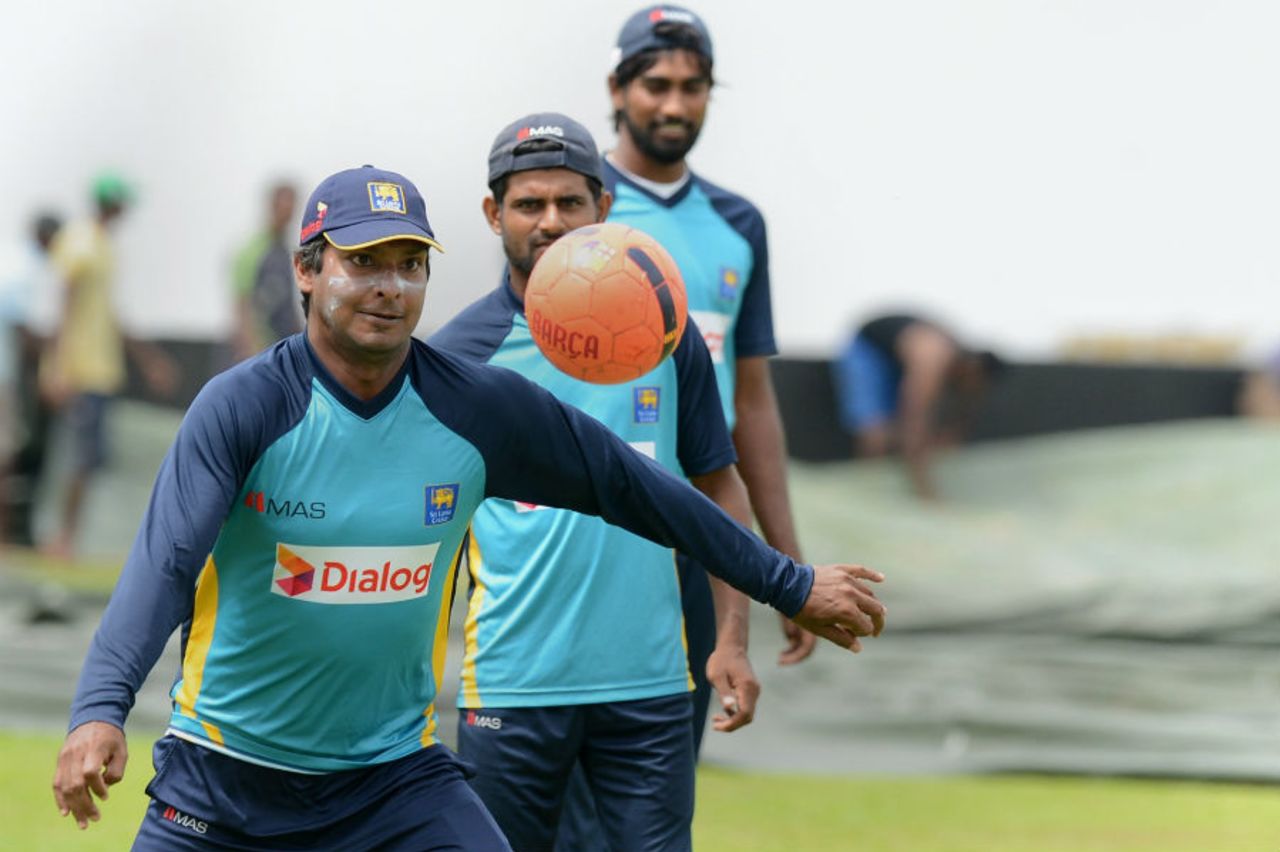 Kumar Sangakkara shows off his football skills, Colombo, August 18, 2015 