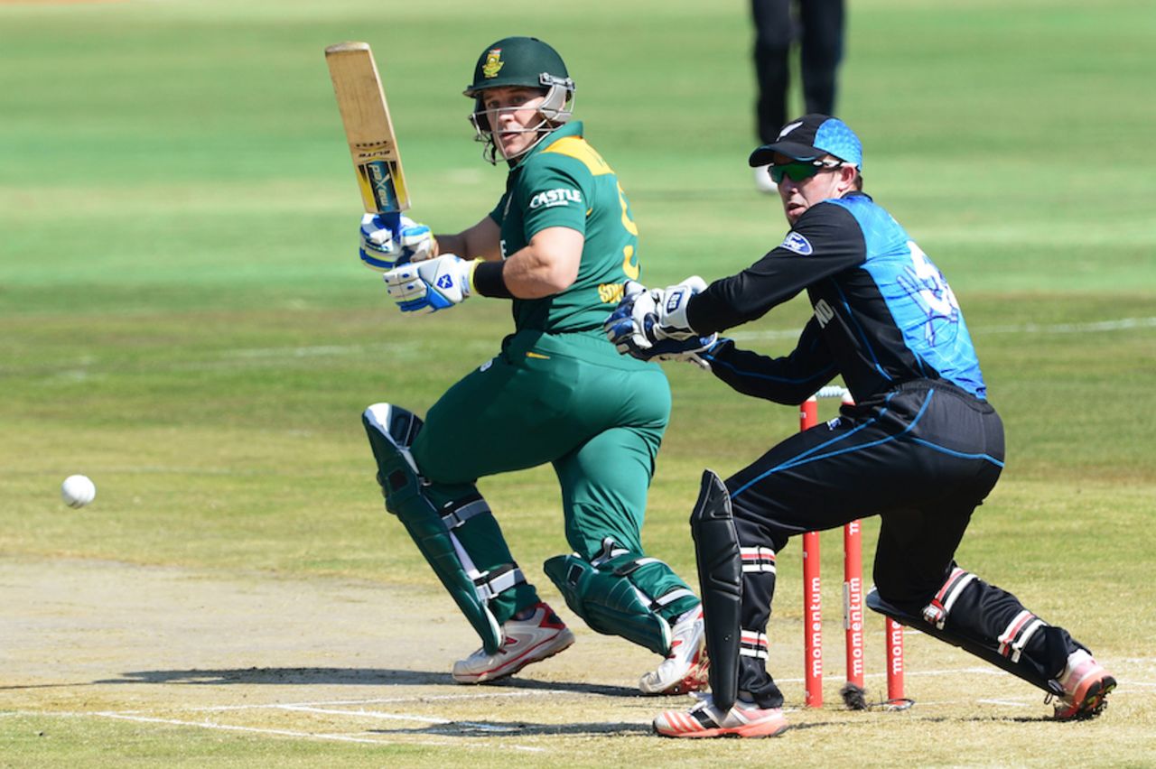 Morne van Wyk tucks the ball to the leg side, South Africa v New Zealand, 1st ODI, Centurion, August 19, 2015