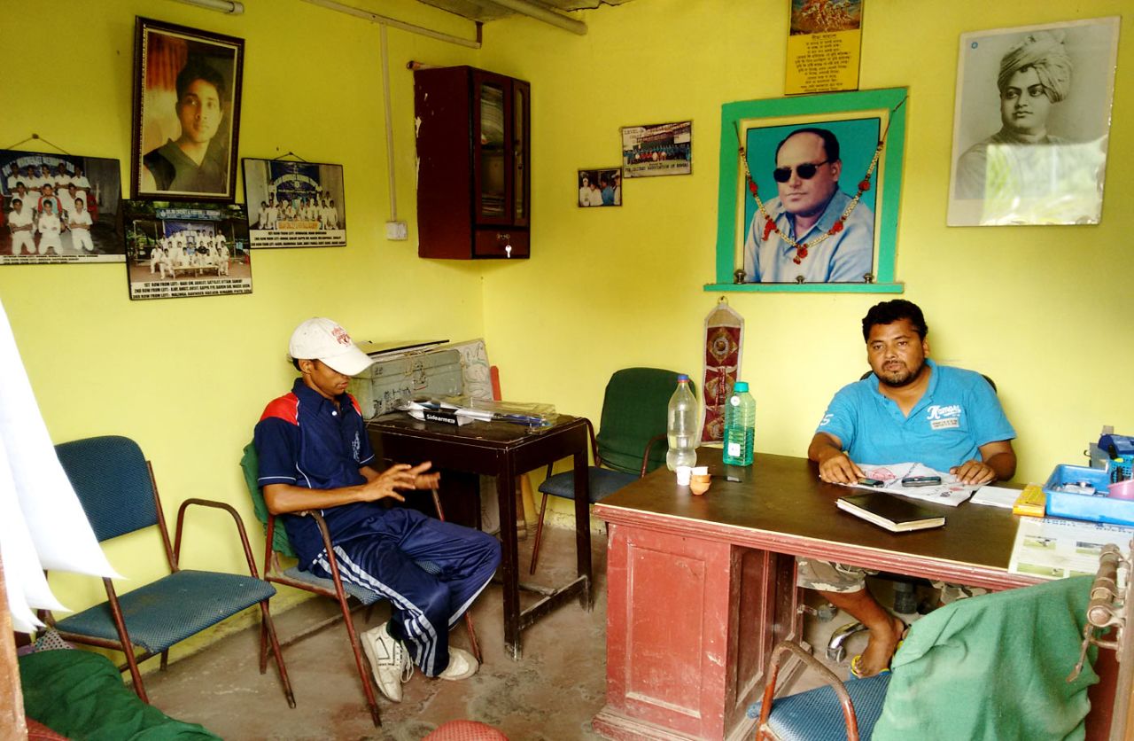 Arijit Majumdar, the Bulan Cricket Academy head coach, at the academy office in Kolkata, May 9, 2015