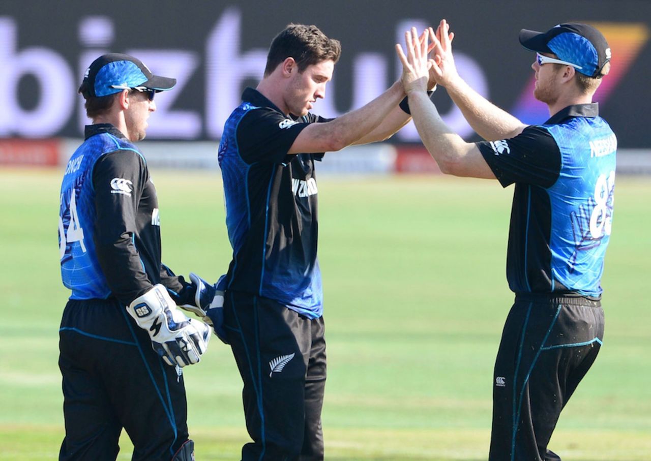 Adam Milne's quick bowling got him two wickets, South Africa v New Zealand, 1st ODI, Centurion, August 19, 2015