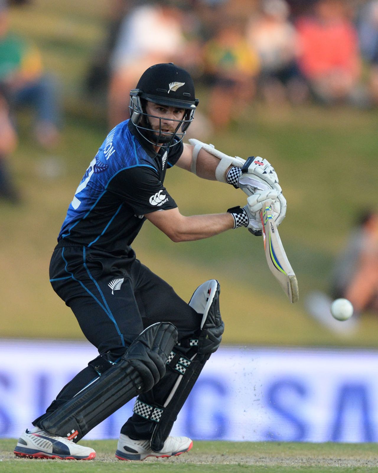 Kane Williamson steers one down to third man, South Africa v New Zealand, 1st ODI, Centurion, August 19, 2015