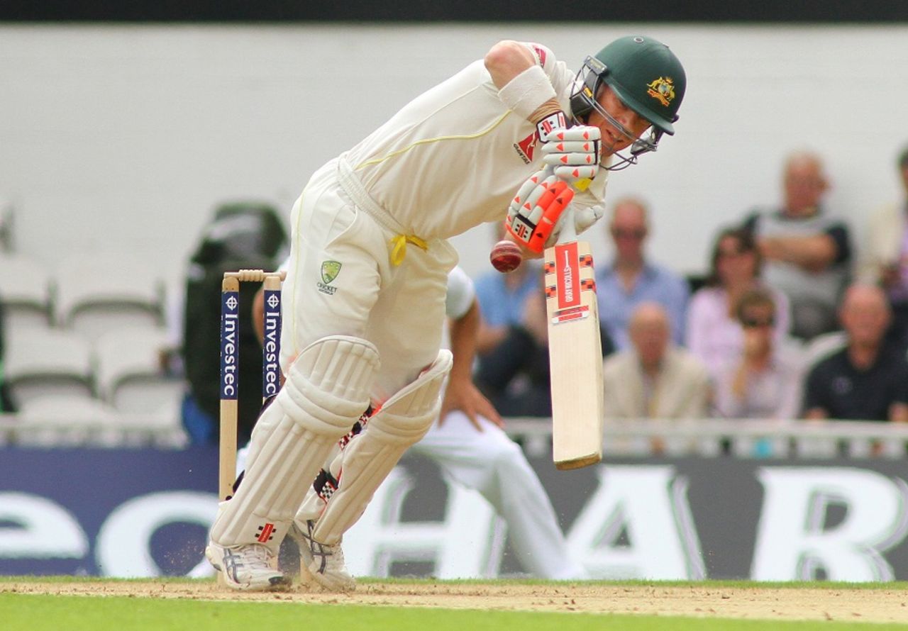 David Warner drives down the ground, England v Australia, 5th Investec Ashes Test, The Oval, August 20, 2015