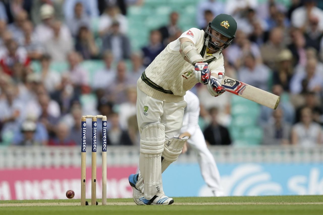 Chris Rogers flicks the ball, England v Australia, 5th Investec Ashes Test, The Oval, August 20, 2015