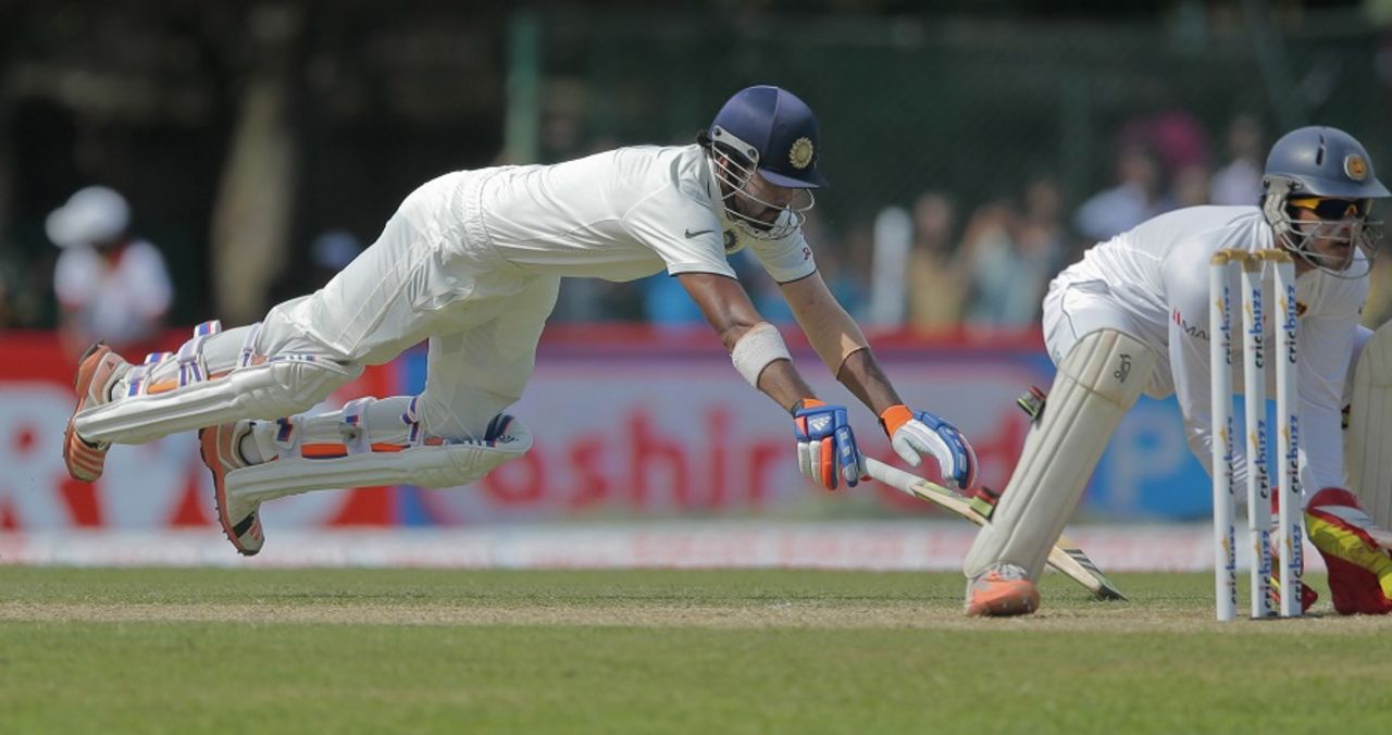 Fly Rahul fly: KL Rahul dives to complete the  second run to reach three figures, Sri Lanka v India, 2nd Test, P Sara Oval, Colombo, 1st day, August 20, 2015