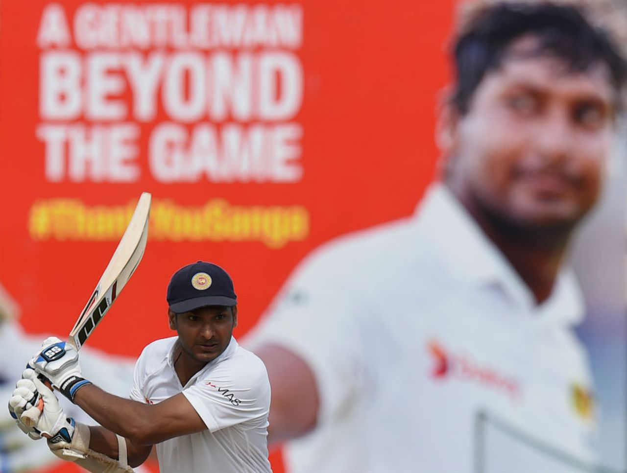 Kumar Sangakkara unfurls a cut, Sri Lanka v India, 2nd Test, Colombo, 2nd day, August 21, 2015