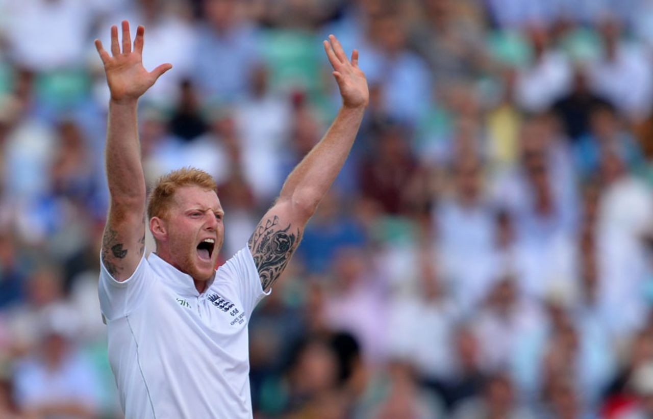 Ben Stokes roars out an appeal,  England v Australia, 5th Investec Ashes Test, The Oval, 2nd day, August 21, 2015