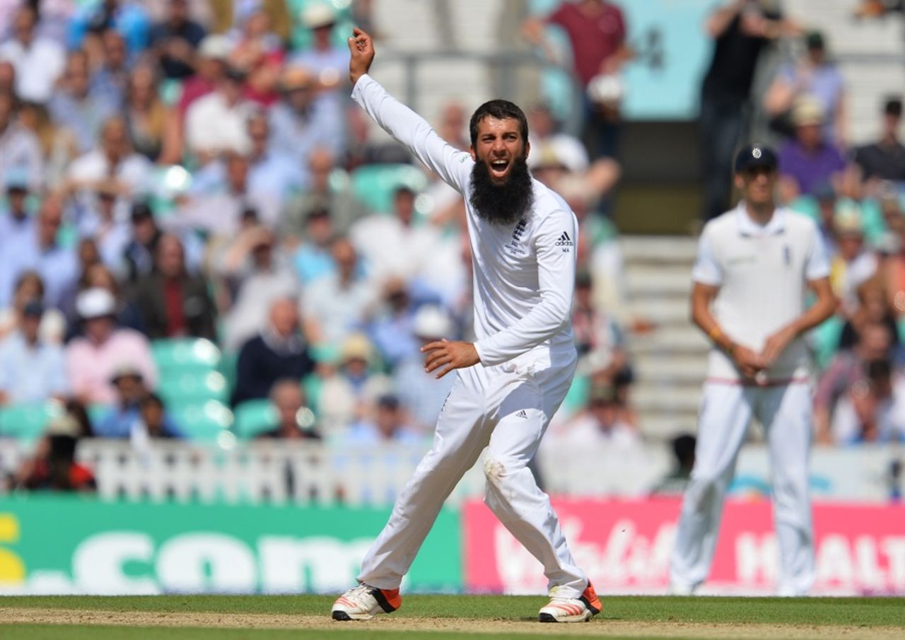 Moeen Ali struck twice in three balls before lunch, England v Australia, 5th Investec Ashes Test, The Oval, 2nd day, August 21, 2015