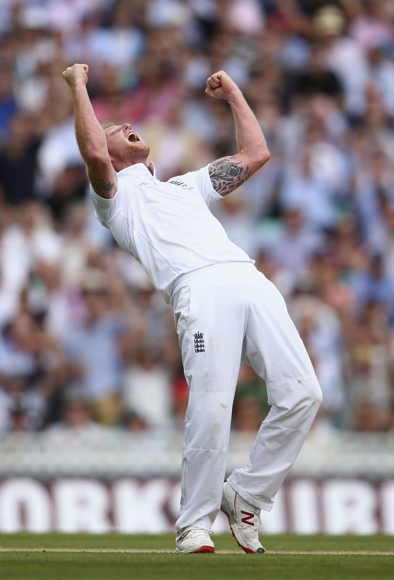 Ben Stokes celebrates after removing Adam Voges for 76,  England v Australia, 5th Investec Ashes Test, The Oval, 2nd day, August 21, 2015