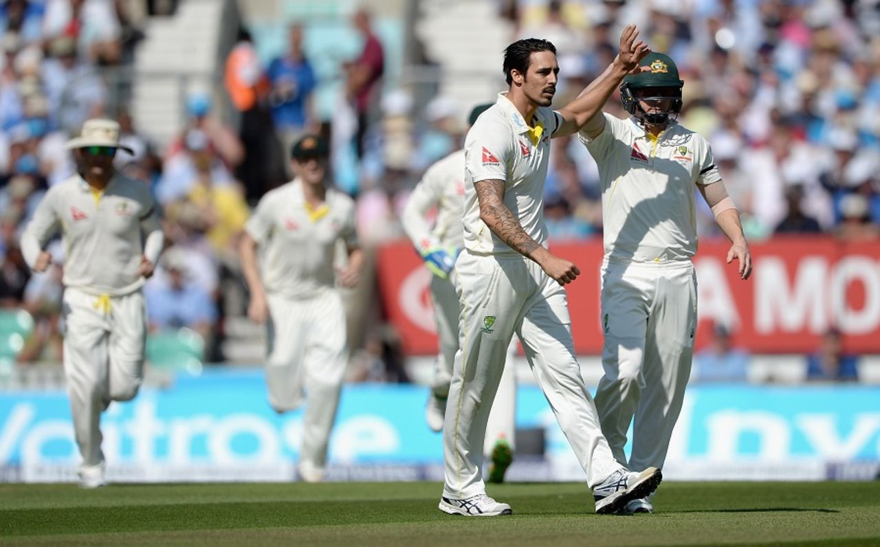 Mitchell Johnson struck twice in two balls, England v Australia, 5th Investec Ashes Test, The Oval, 3rd day, August 22, 2015