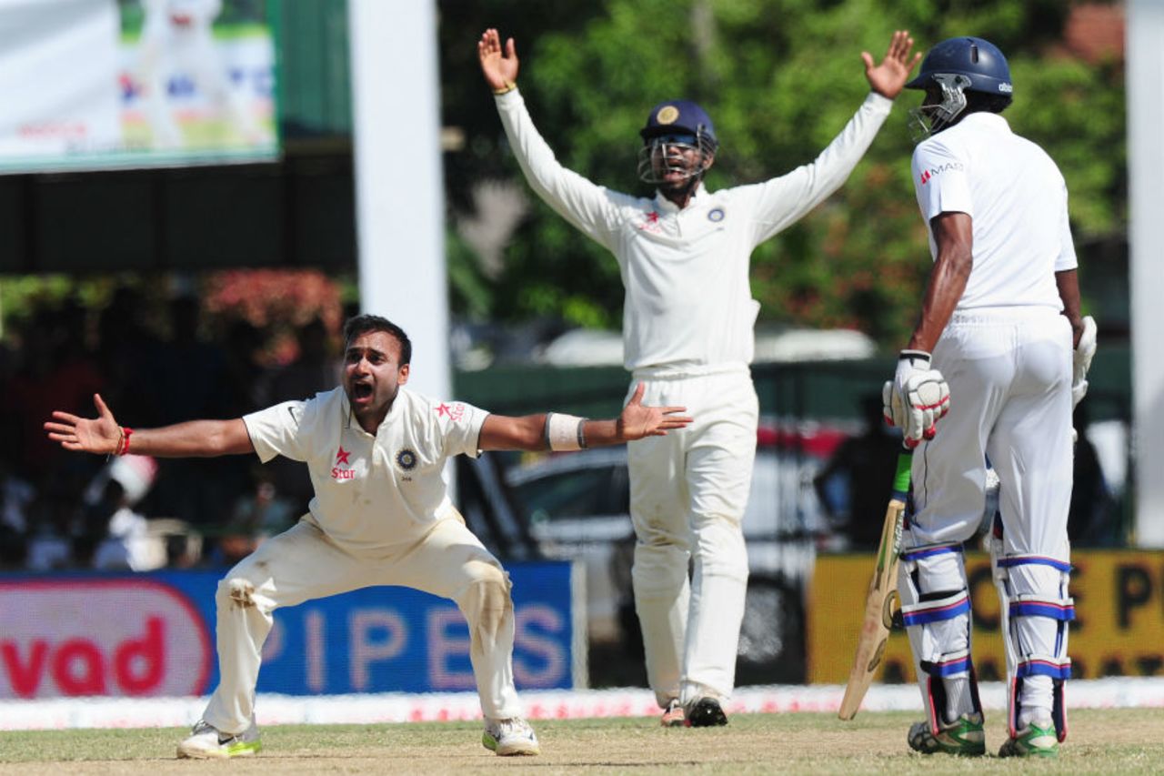 Amit Mishra appeals for a wicket, Sri Lanka v India, 2nd Test, Colombo, 3rd day, August 22, 2015