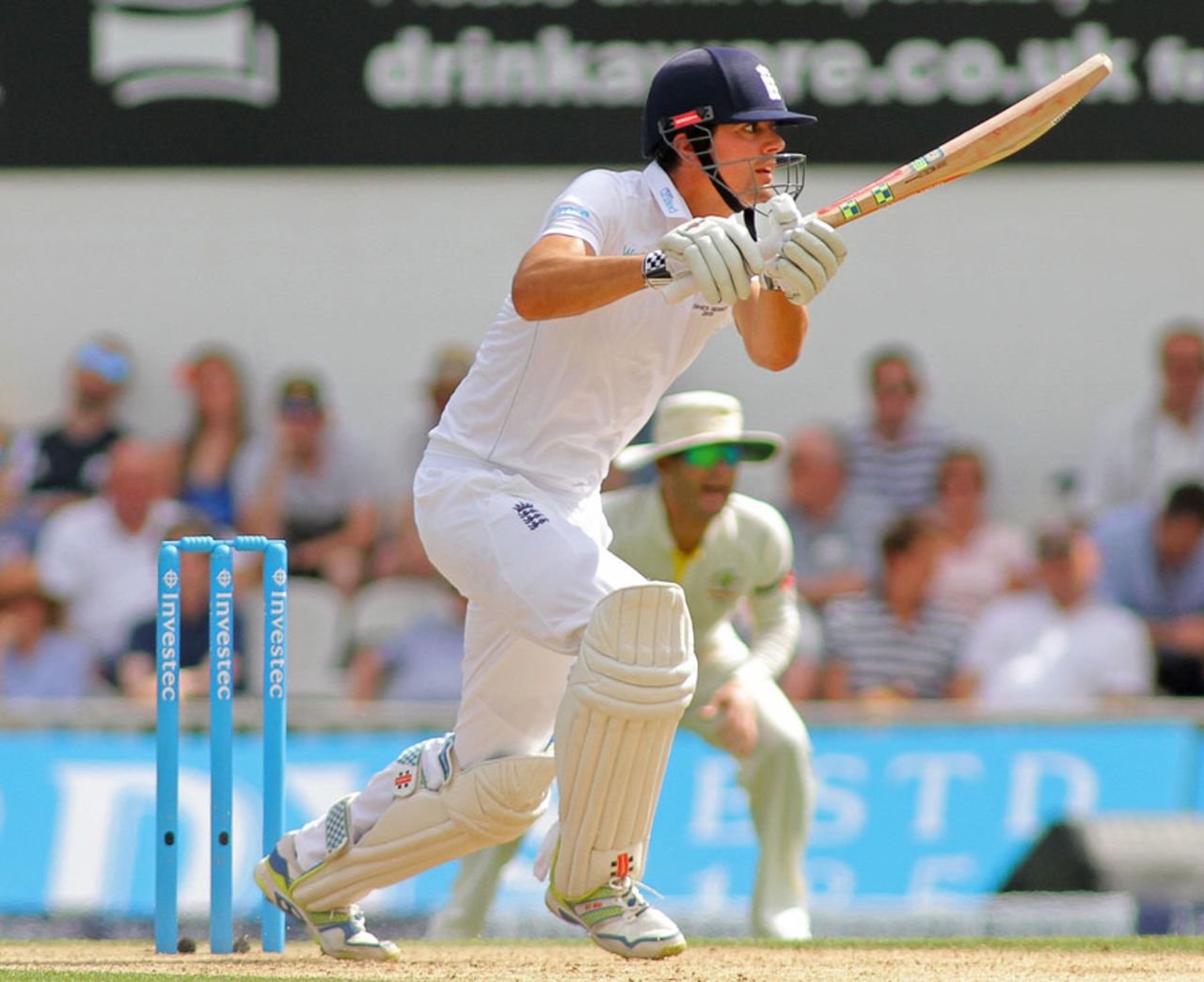 Alastair Cook unfurls a drive as he leads England's resistance, England v Australia, 5th Investec Ashes Test, The Oval, 3rd day, August 22, 2015