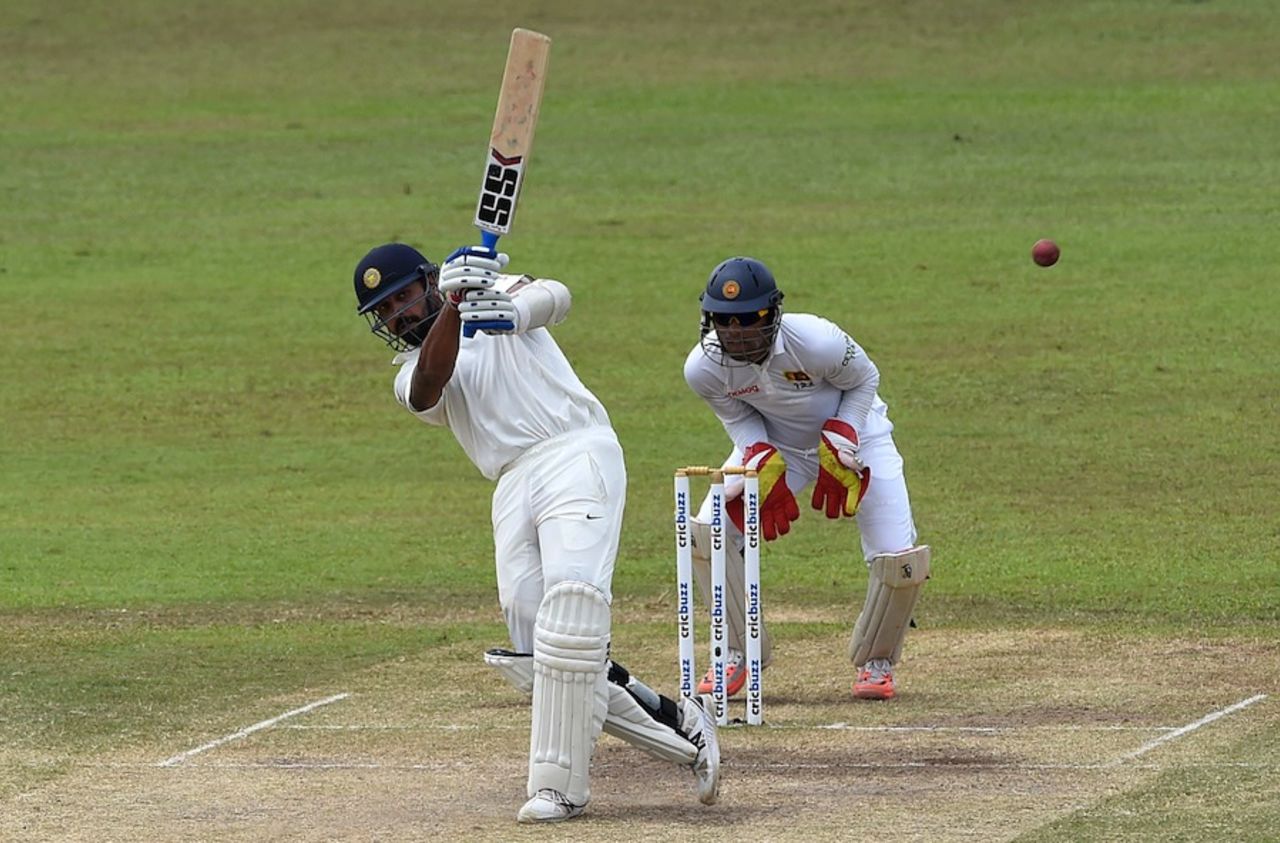M Vijay steps out and lofts, Sri Lanka v India, 2nd Test, P Sara Oval, Colombo, 4th day, August 23, 2015