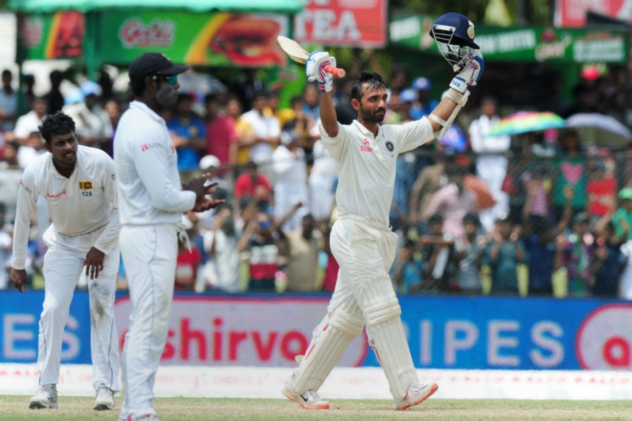 Angelo Mathews applauds Ajinkya Rahane's century, Sri Lanka v India, 2nd Test, P Sara Oval, Colombo, 4th day, August 23, 2015