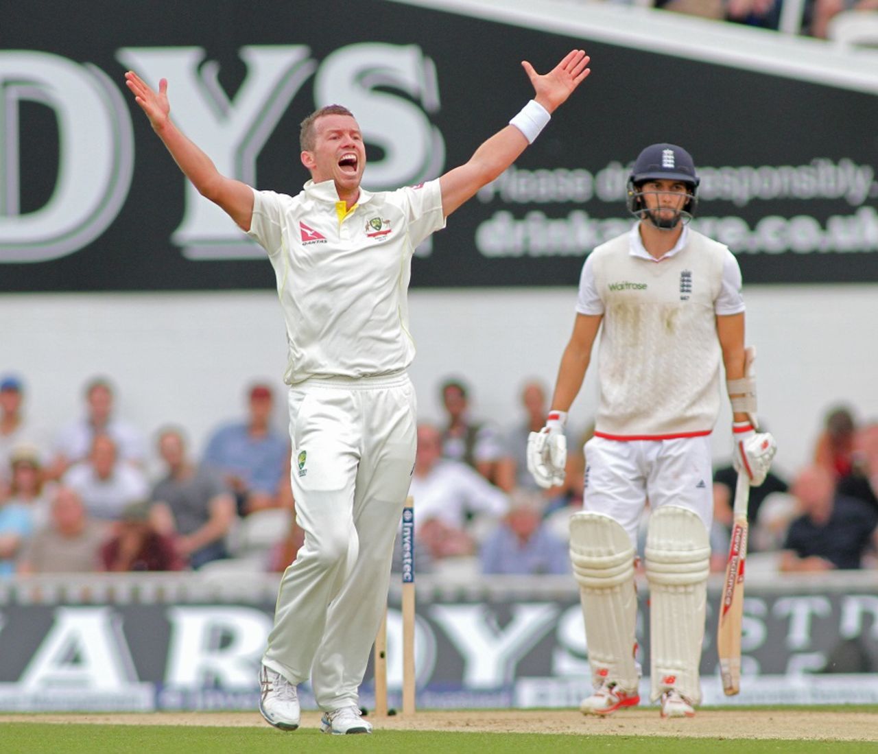 Peter Siddle had Mark Wood lbw for 6,  England v Australia, 5th Investec Ashes Test, The Oval, 4th day, August 23, 2015