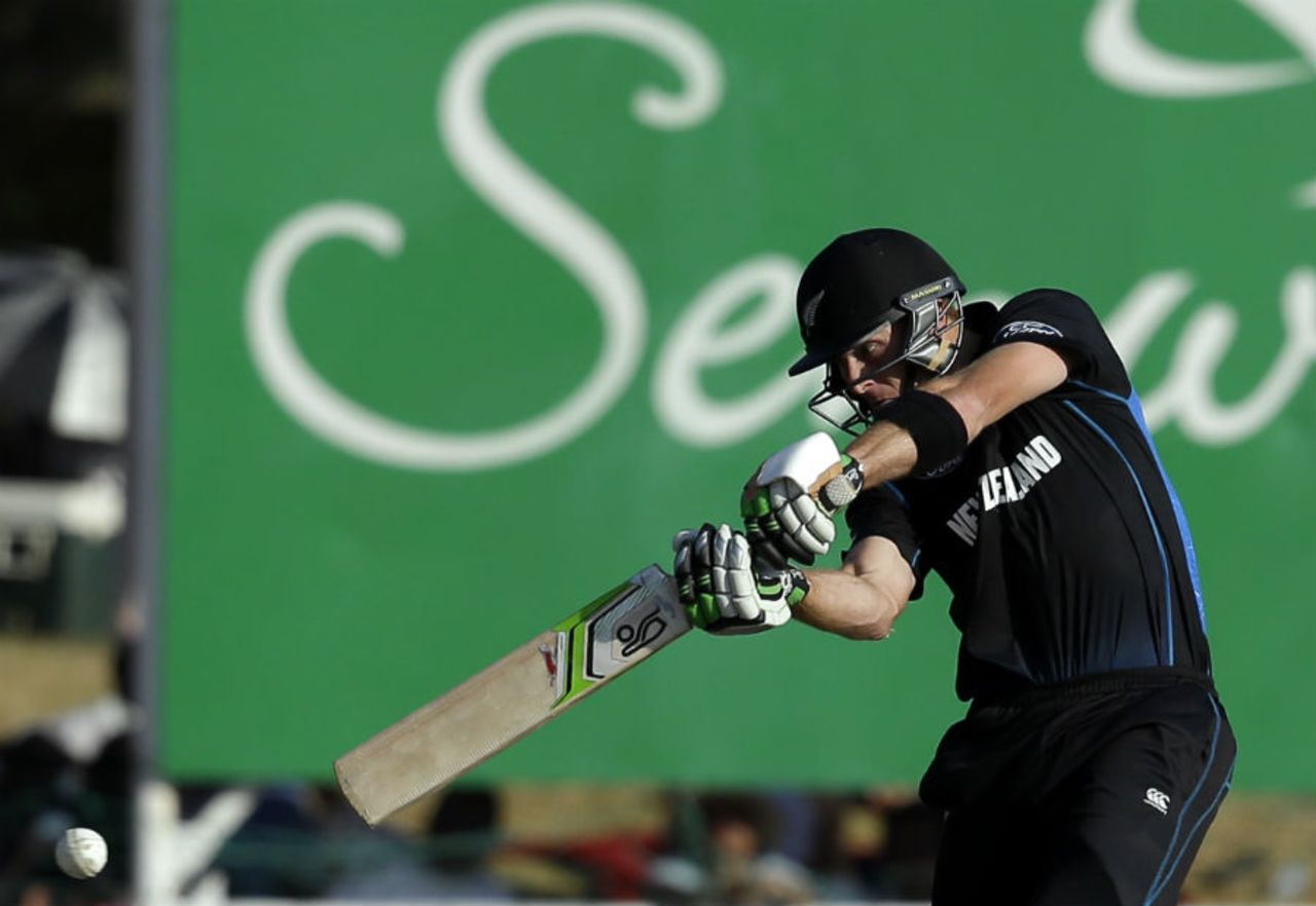 Martin Guptill flays the ball through the offside, South Africa v New Zealand, 2nd ODI, Potchefstroom 