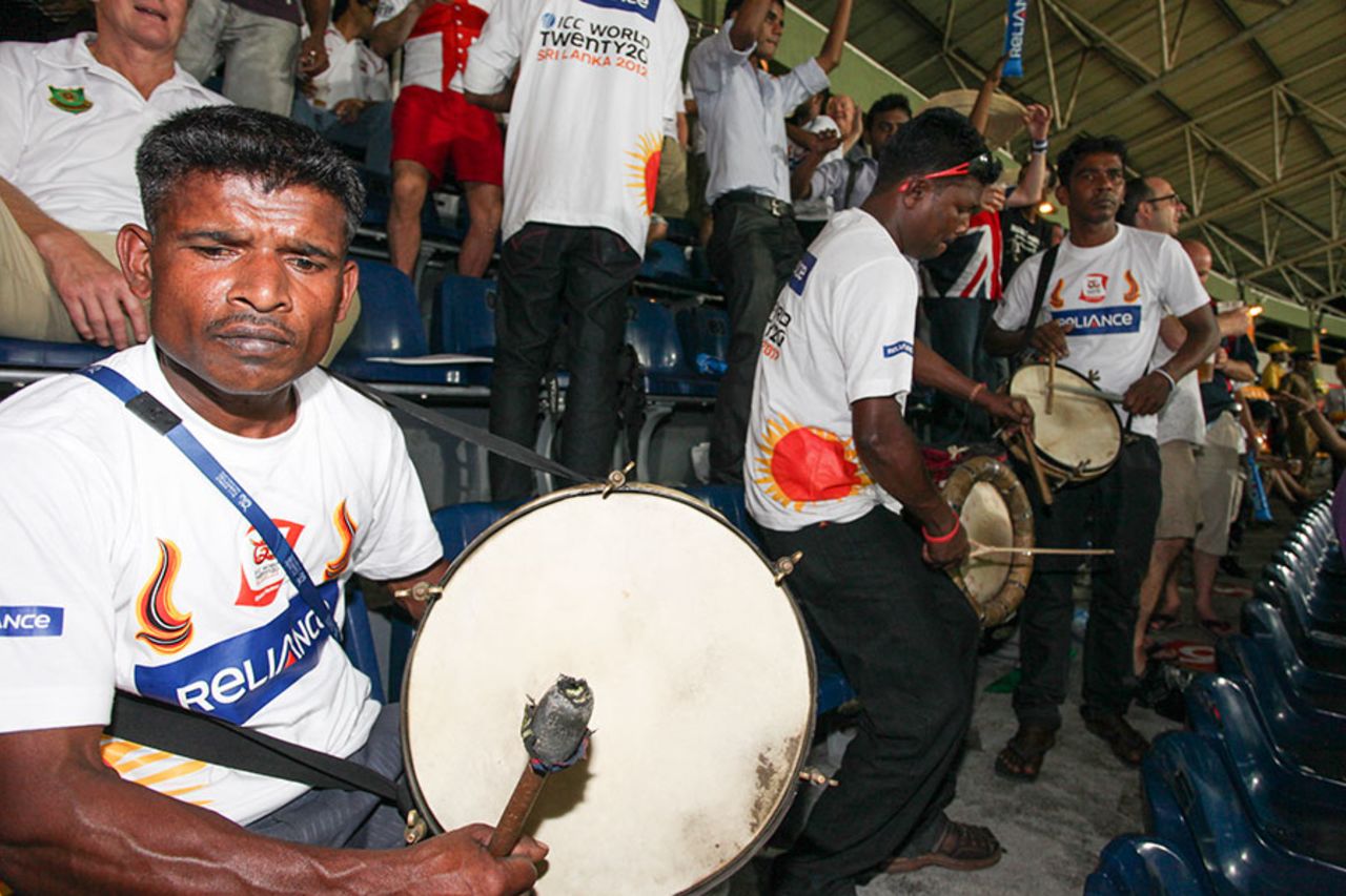 A <i>papare</i> band plays at the Premadasa Stadium, Afghanistan v England, World Twenty20 2012, Group A, Colombo, September 21, 2012