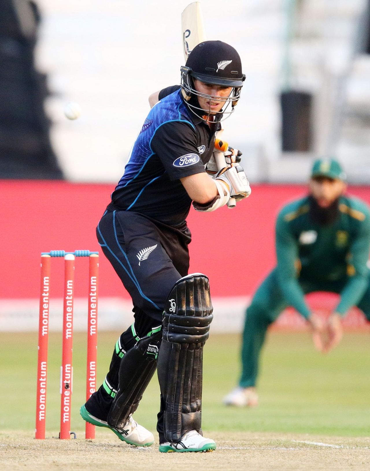 Tom Latham lets the ball go outside off, South Africa v New Zealand, 3rd ODI, Durban, August 26, 2015
