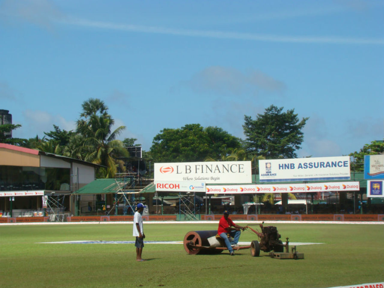 The groundsmen at work at the the P Sara Oval, Colombo, August 24, 2015
