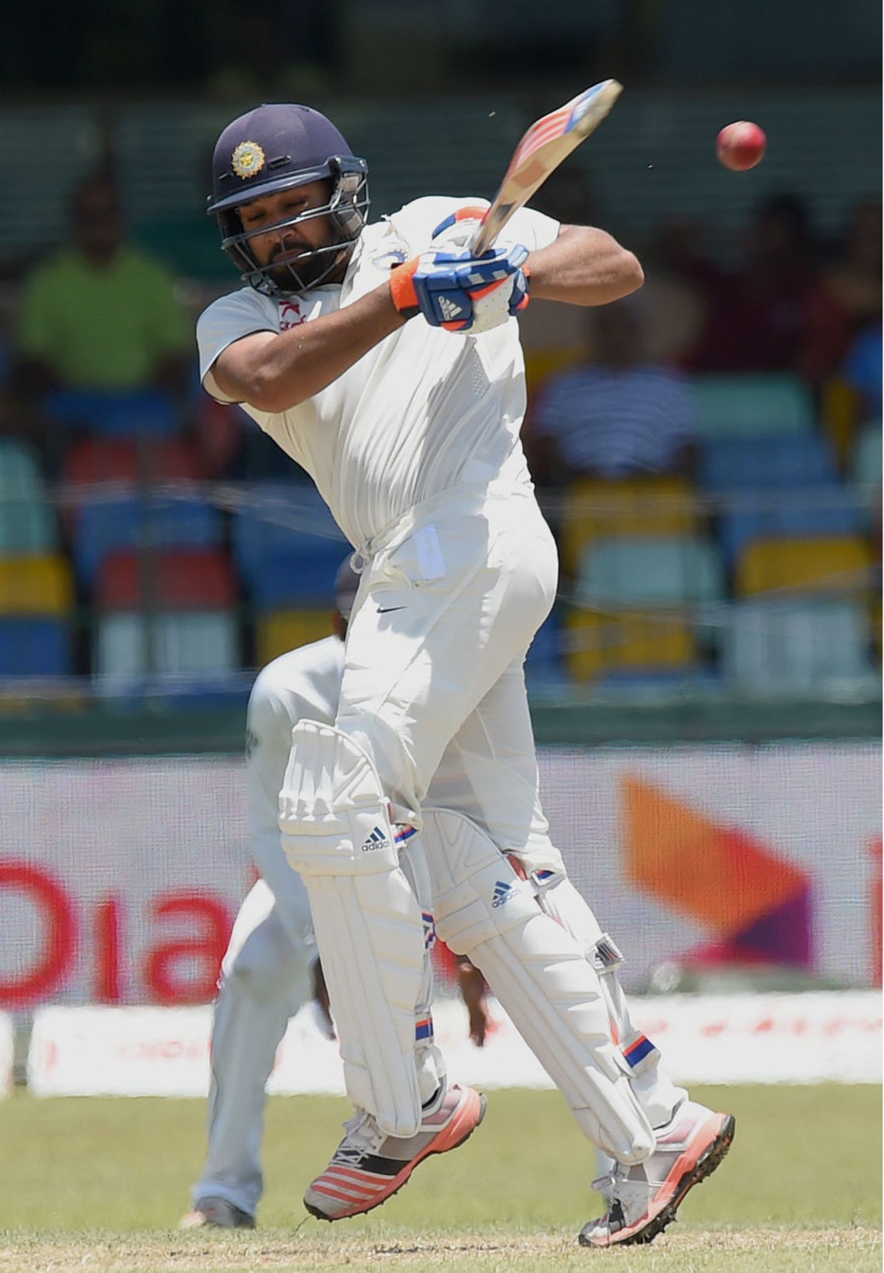 Rohit Sharma deals with a rising delivery, Sri Lanka v India, 3rd Test, SSC, Colombo, 2nd day, August 29, 2015