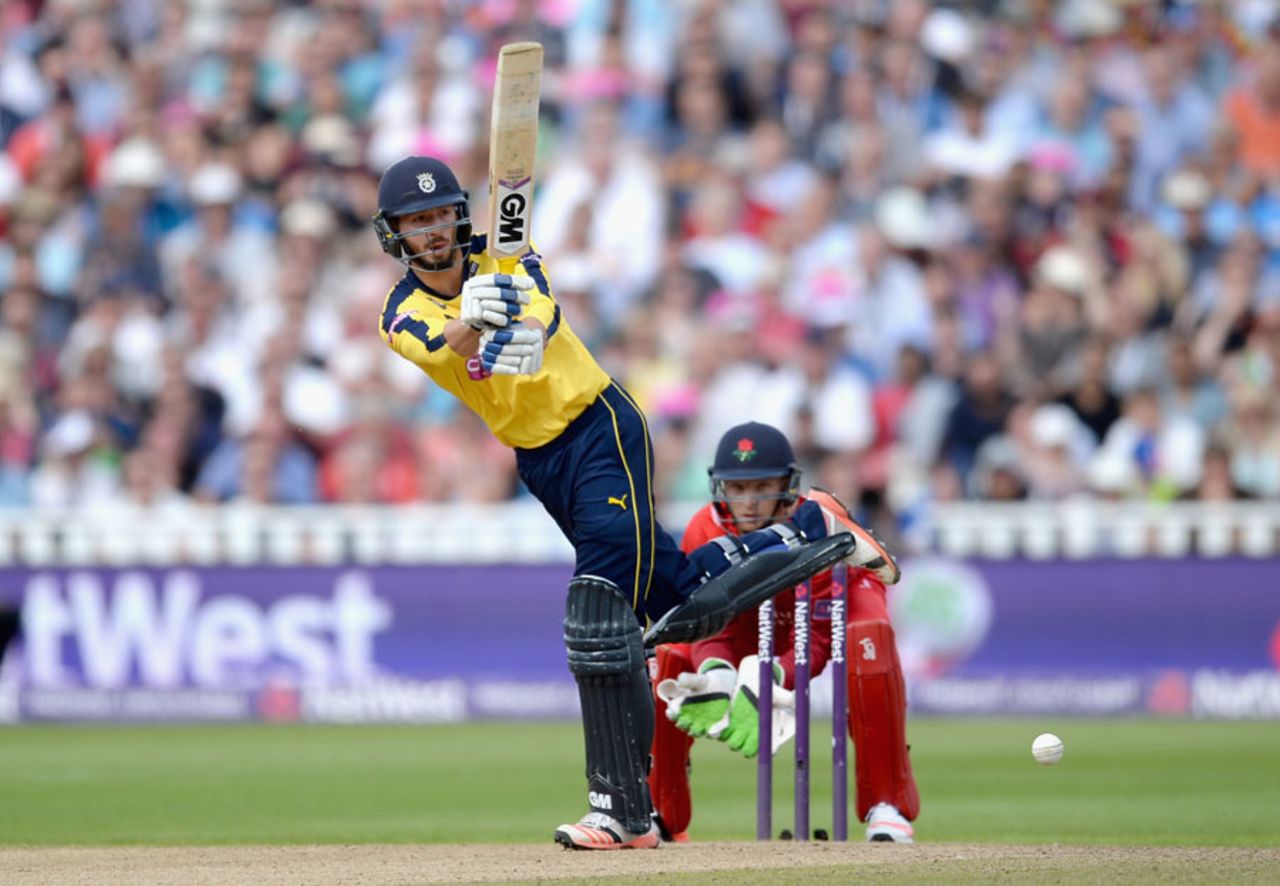 Captain James Vince was in typically stylish form as wickets fell around him, Hampshire v Lancashire, NatWest T20 Blast, Semi-final, Edgbaston, August 29, 2015