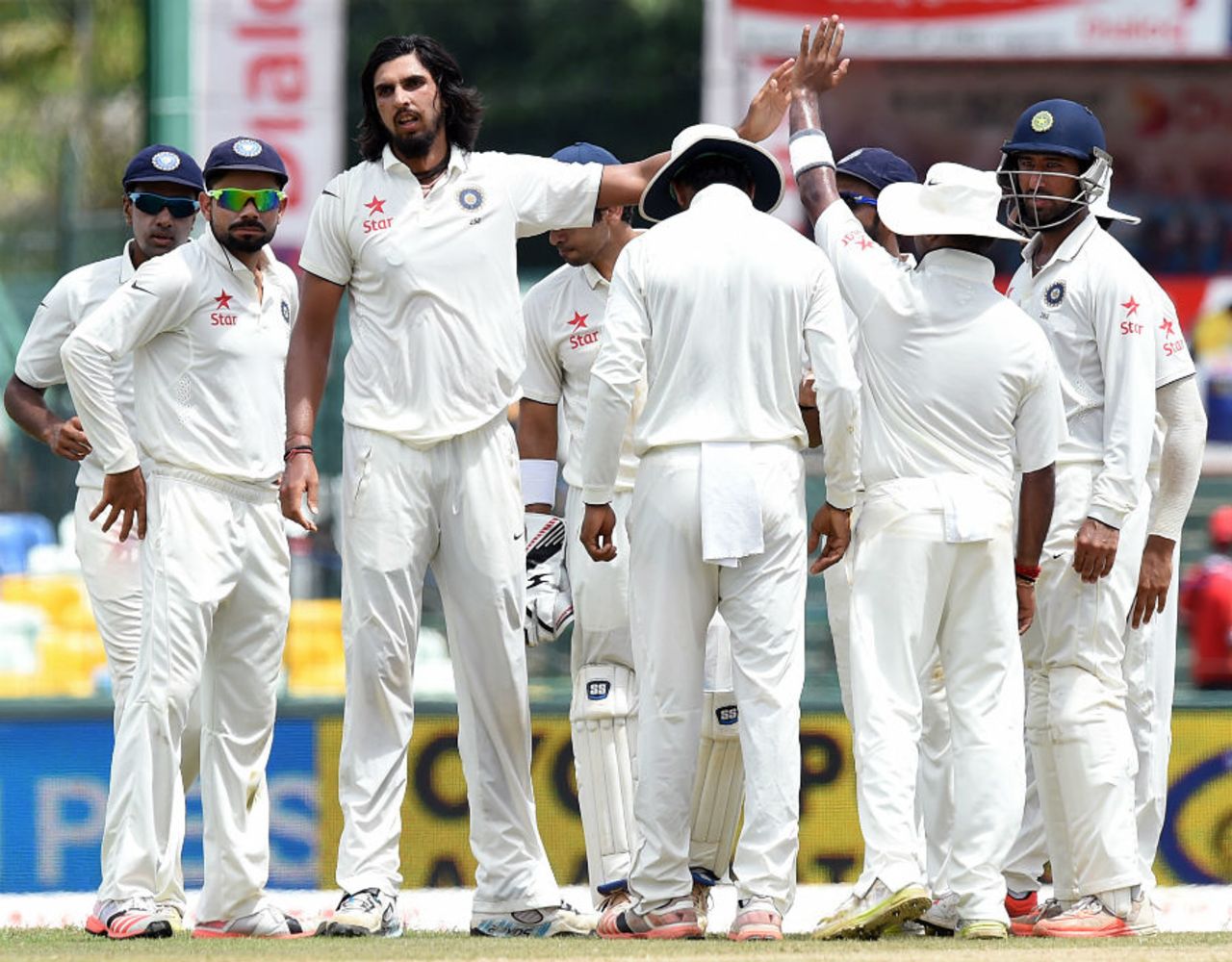 A relieved Ishant Sharma after dismissing Upul Tharanga, Sri Lanka v India, 3rd Test, SSC, Colombo, 3rd day, August 30, 2015