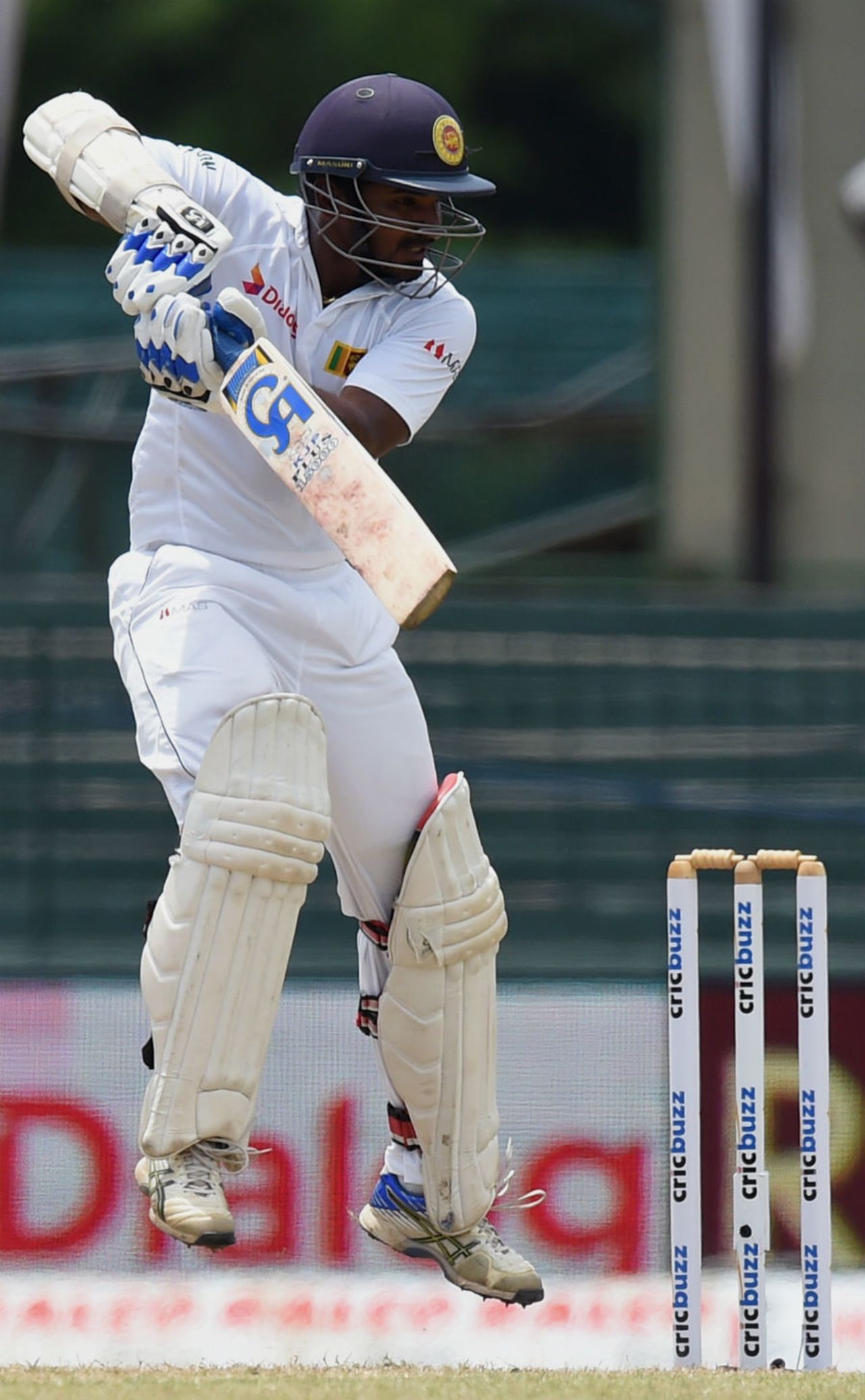 Kusal Perera cuts through the off side, Sri Lanka v India, 3rd Test, SSC, Colombo, 3rd day, August 30, 2015