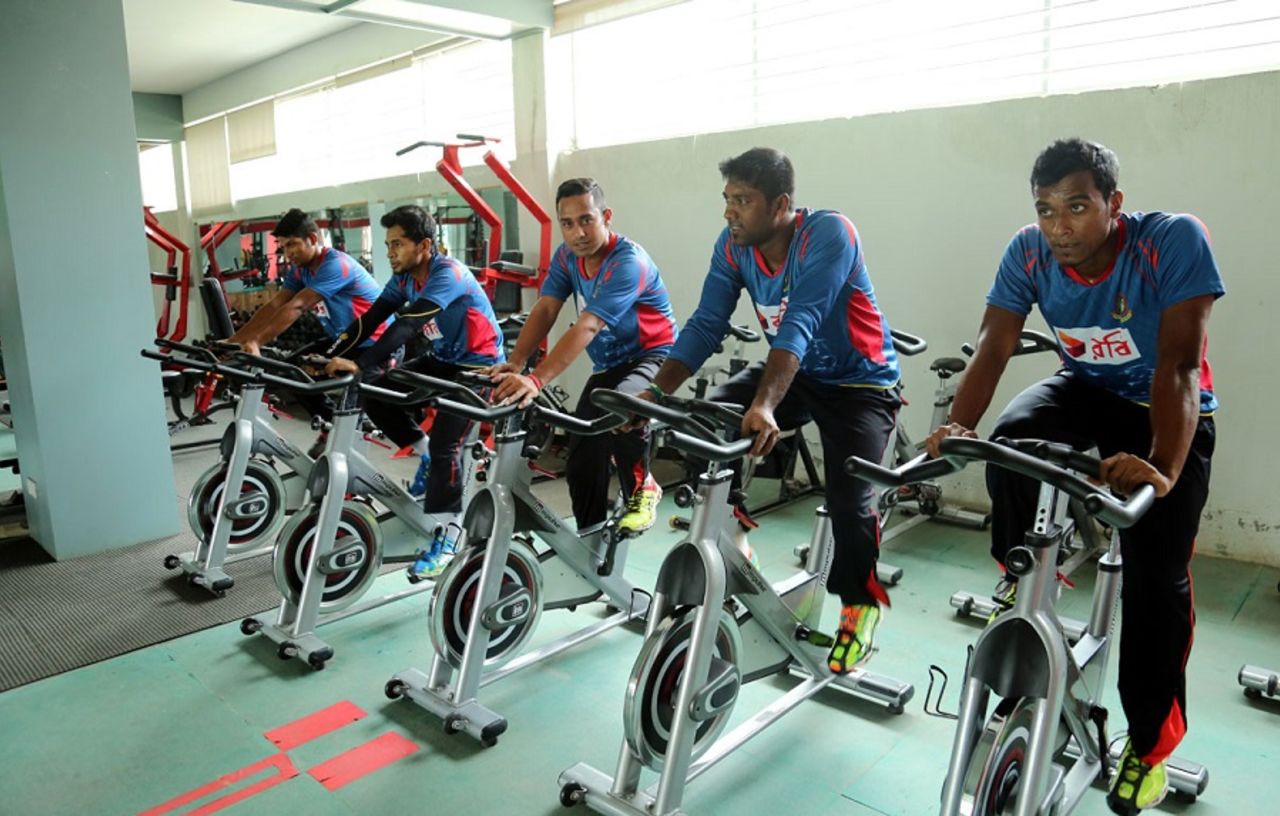 The Bangladesh players during a conditioning camp, Dhaka, August 30, 2015
