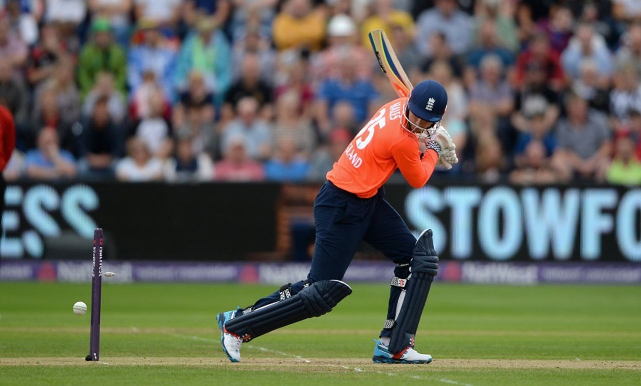 Alex Hales was bowled for 3, England v Australia, only T20, Cardiff, August 31, 2015