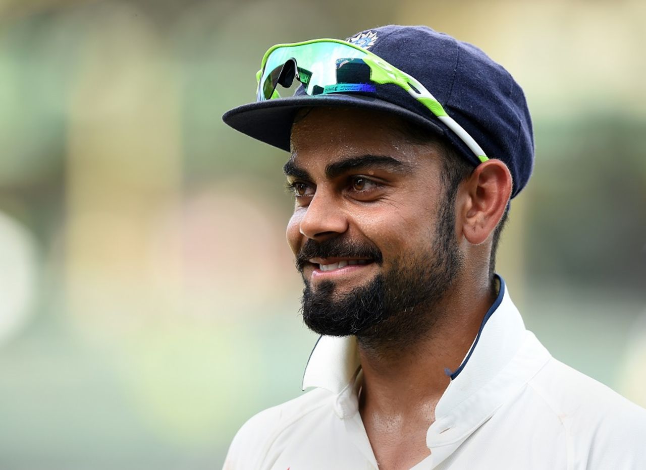Virat Kohli is all smiles after wrapping up the series, Sri Lanka v India, 3rd Test, SSC, Colombo, 5th day, September 1, 2015