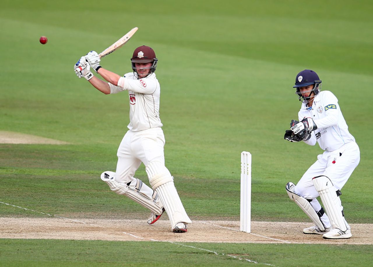 Rory Burns made 92 before falling to Wes Durston, Surrey v Derbyshire, LV= County Championship, Division Two, Kia Oval, 2nd day, September 2, 2015
